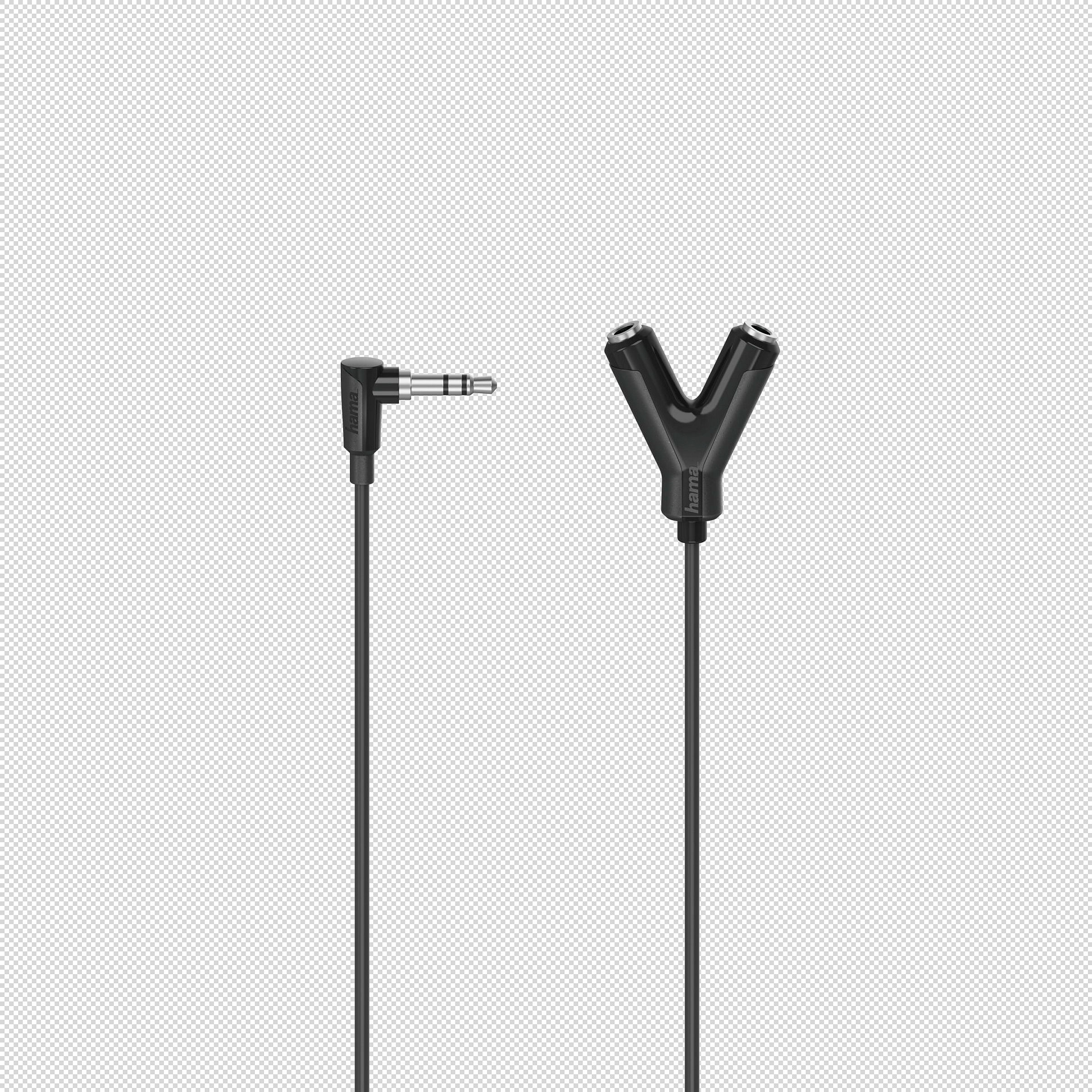 Hama Audio-Adapter, 3,5-mm-Klinken-Stecker - 2 x 3,5-mm-Klinken-Kupp., Ster
