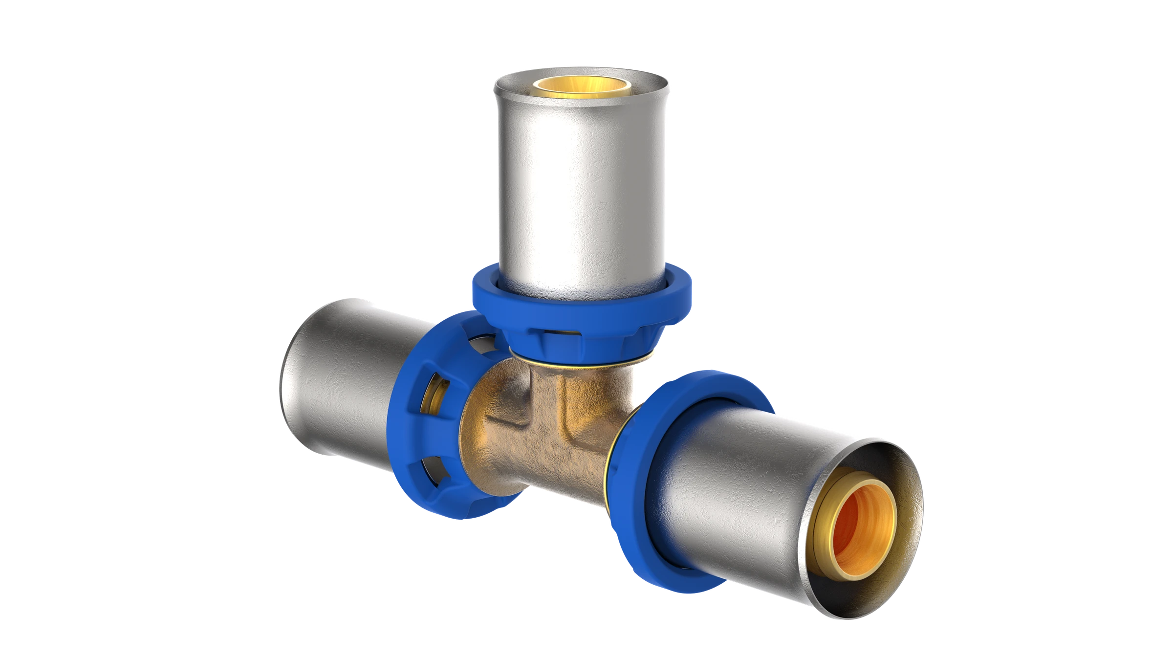 MS T-Stück, blank, 26 mm, Pressfitting für MSVR