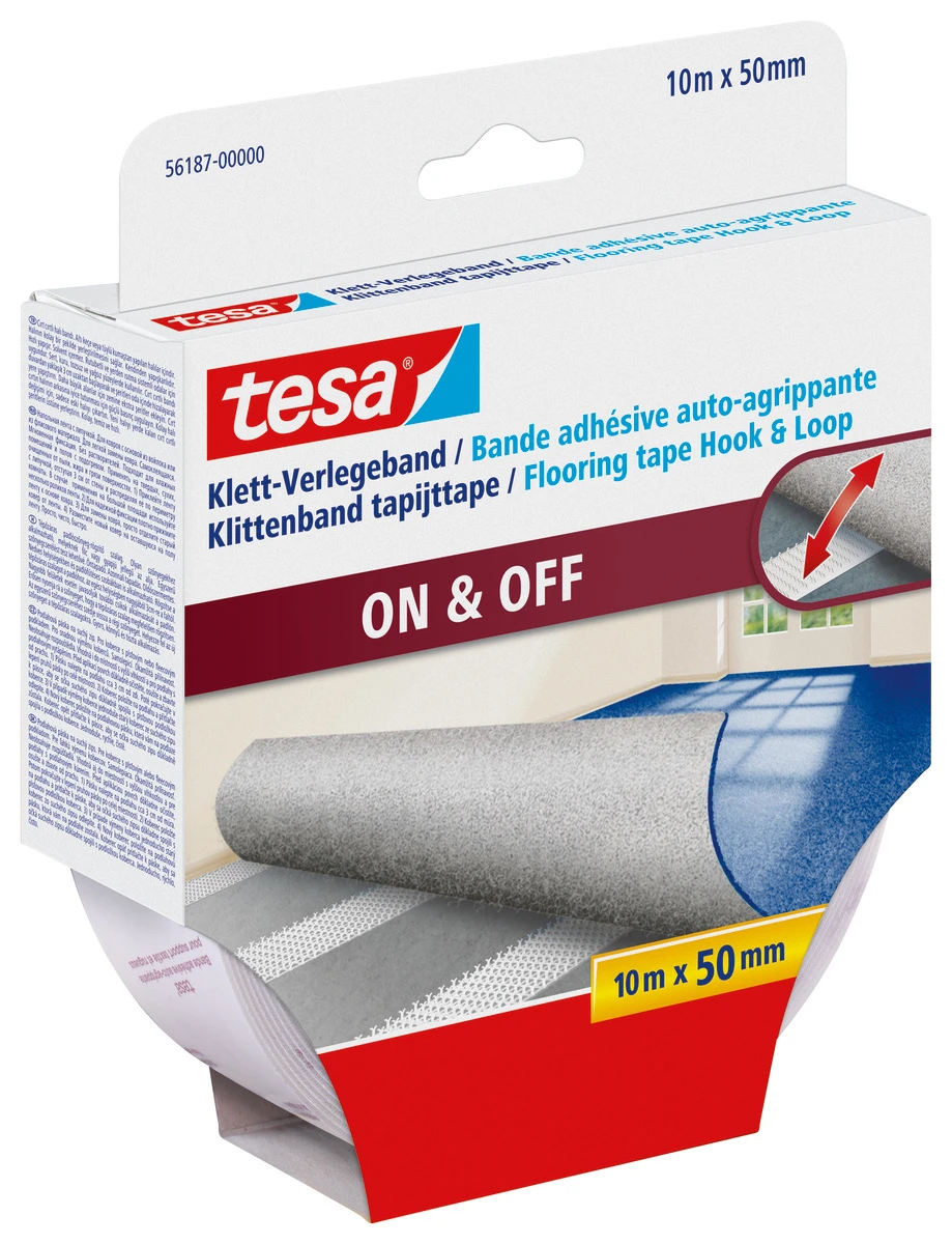 tesa® Klett-Verlegeband, 10m x 50mm