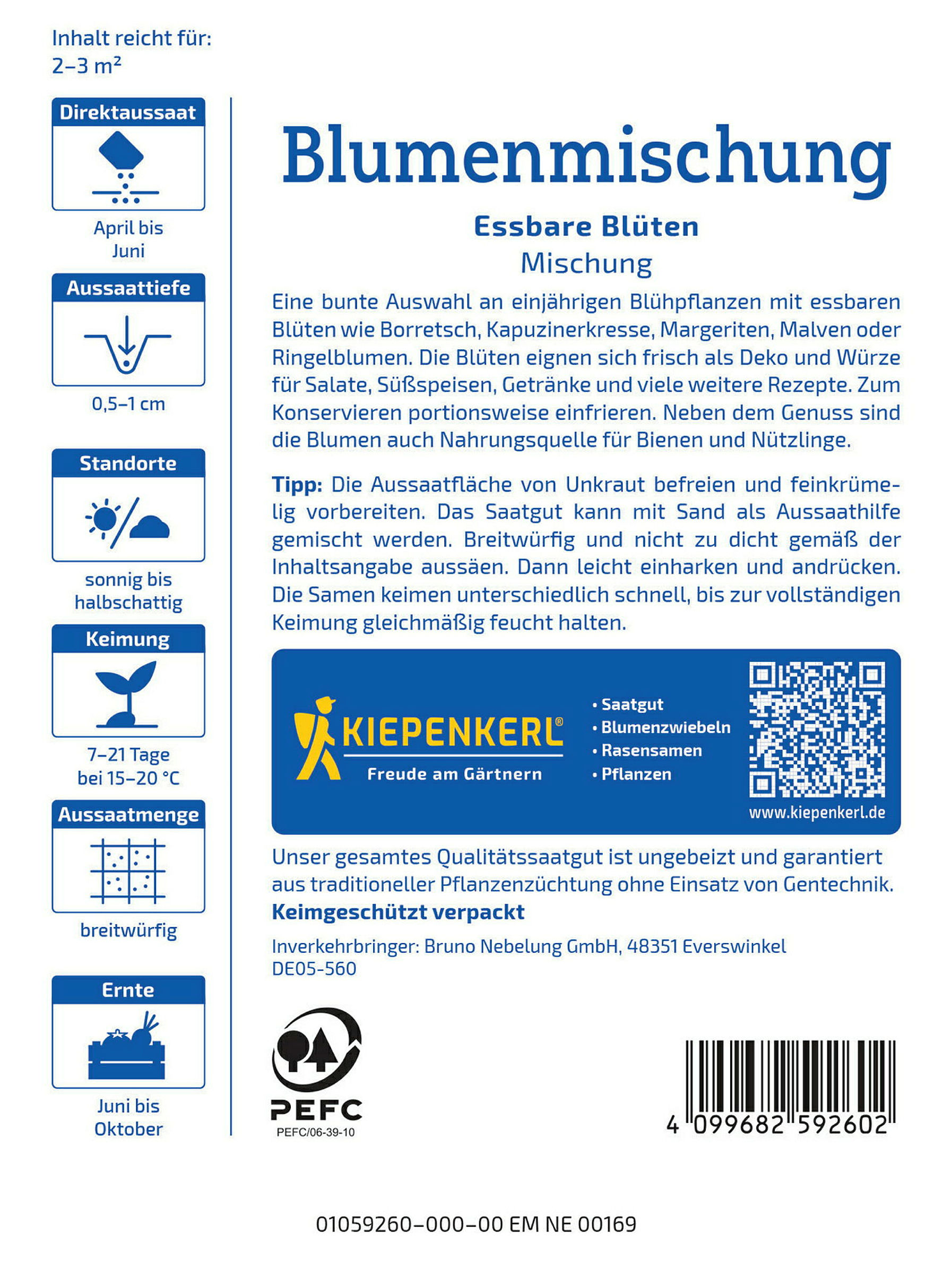 Kiepenkerl Blumenmischung Essbare Blüten