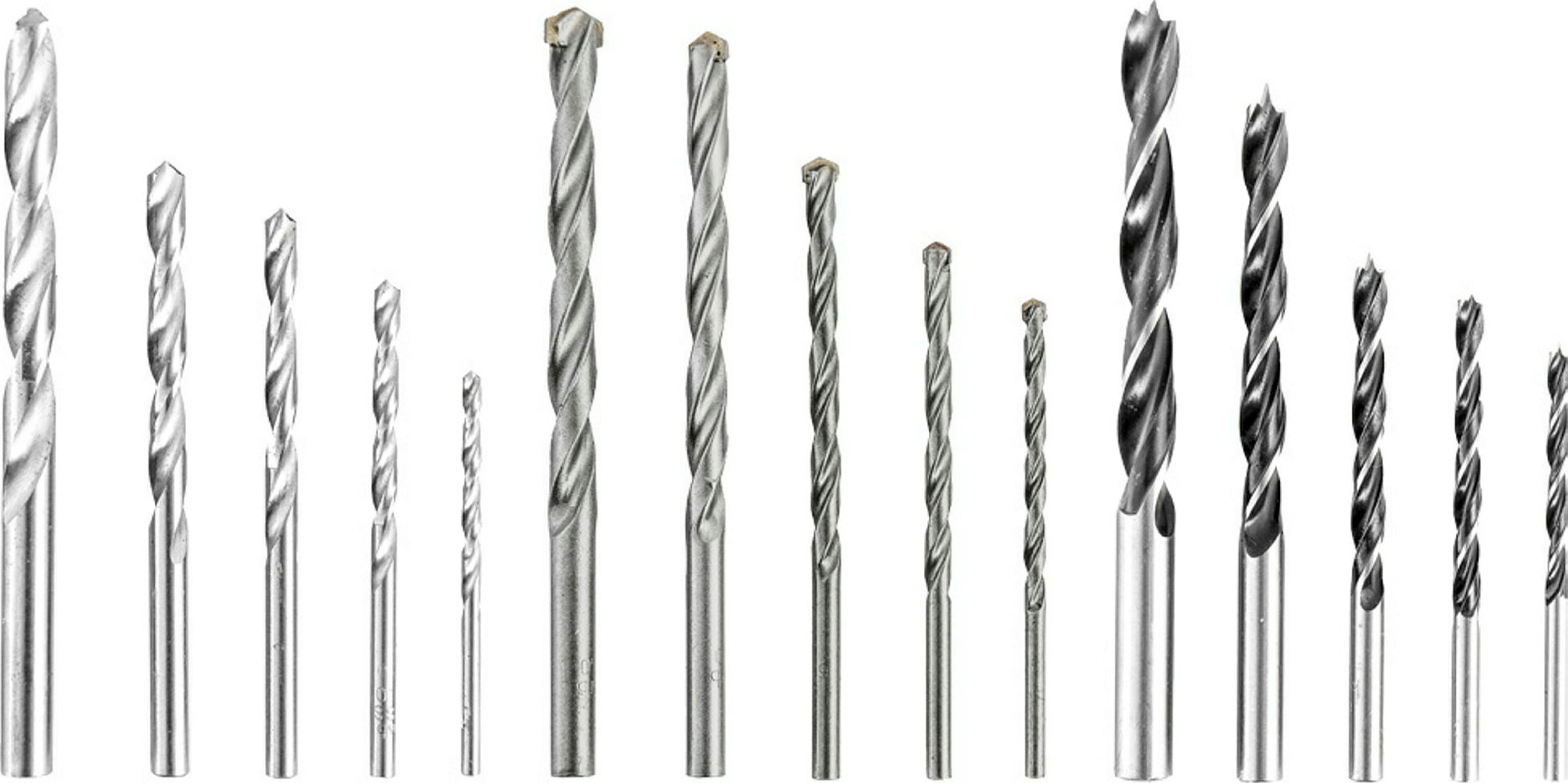 3er-Set Bohrerkassetten Holz, Metall und Stein
