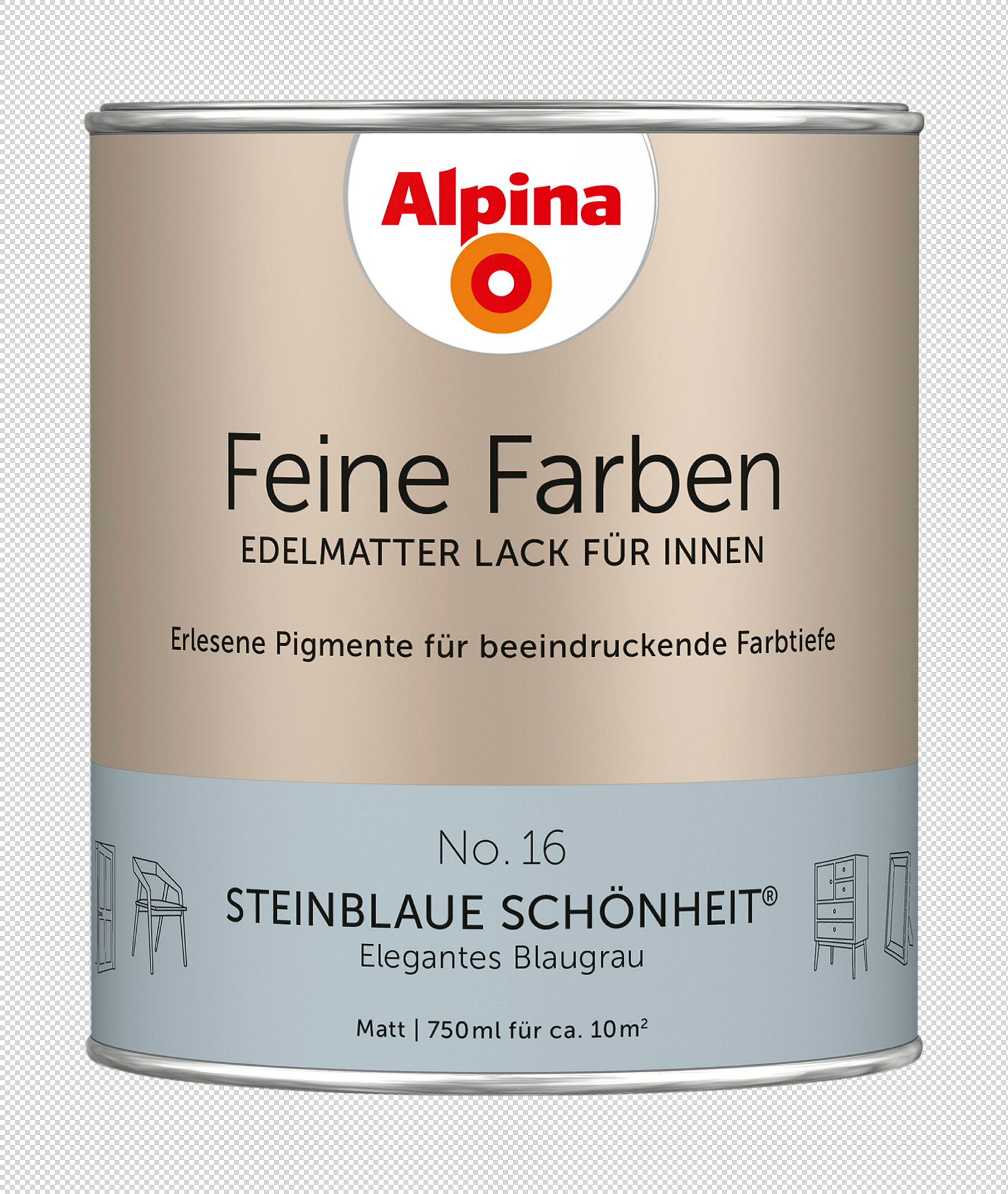 Alpina Feine Farben Lack No. 16 Steinblaue Schönheit® edelmatt 750ml