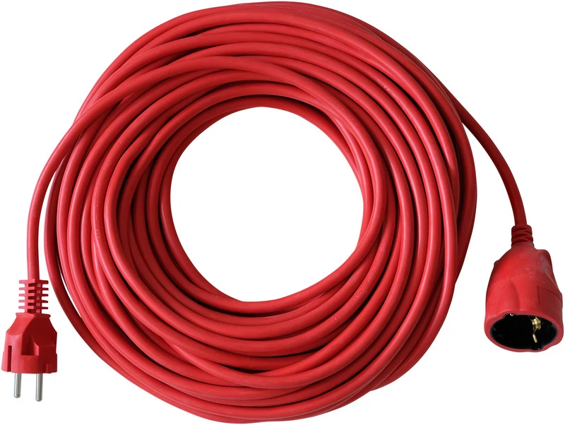 Verlängerungskabel 25m H05VV-F3G1.5 rot mit KiSchu