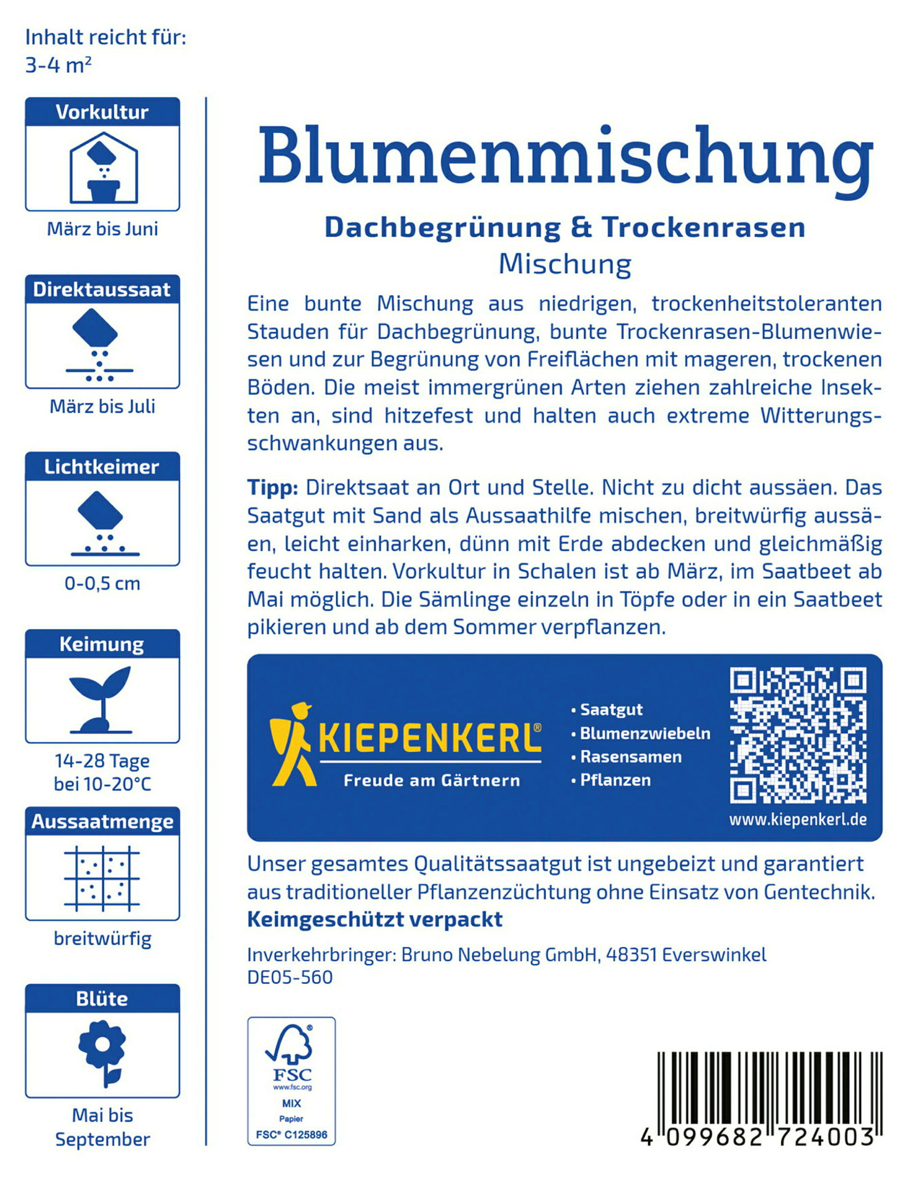 Kiepenkerl Blumenmischung Dachbegrünung & Trockenrasen