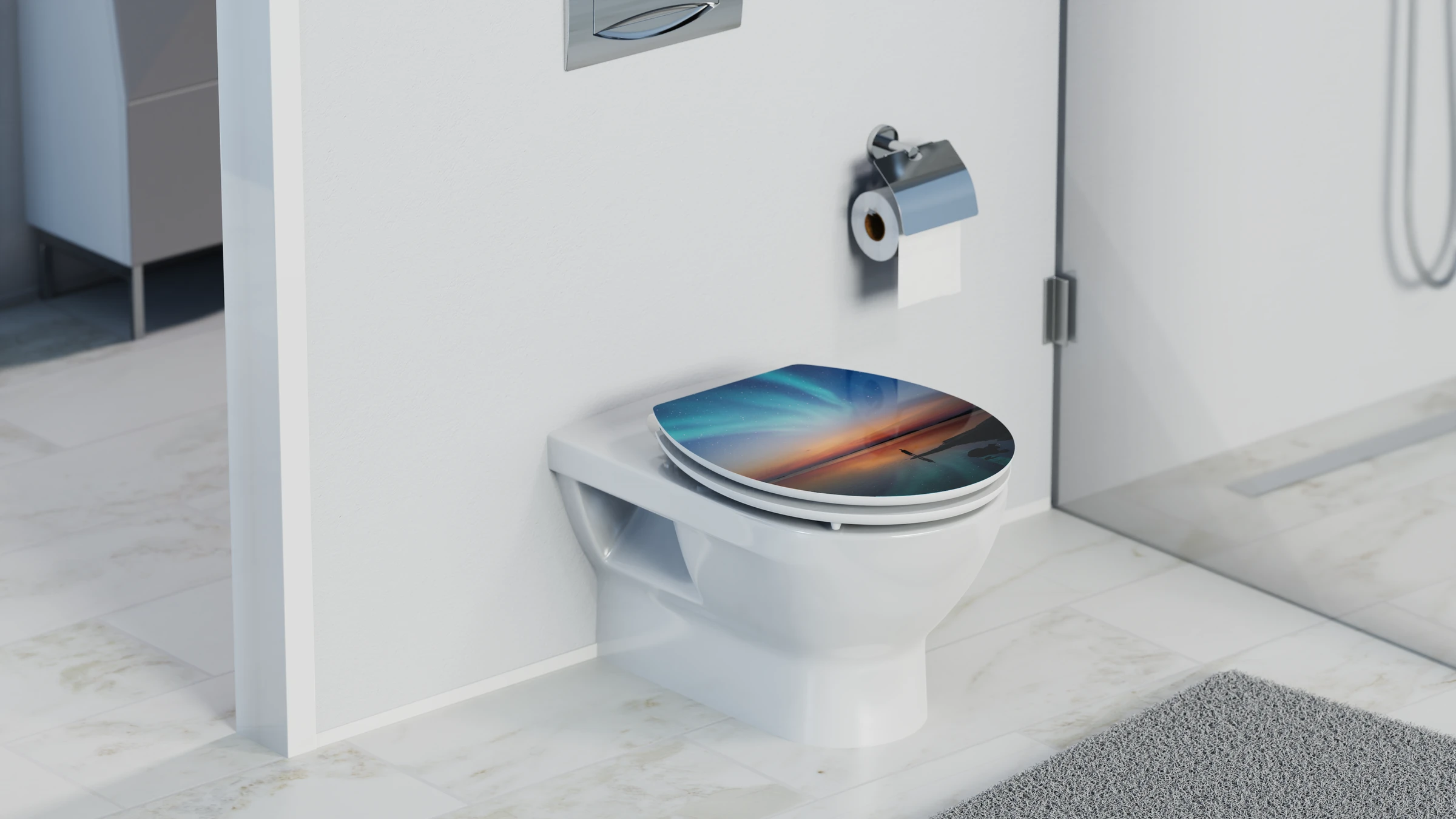 MDF HG WC-Sitz POLAR LIGHTS, mit Absenkautomatik