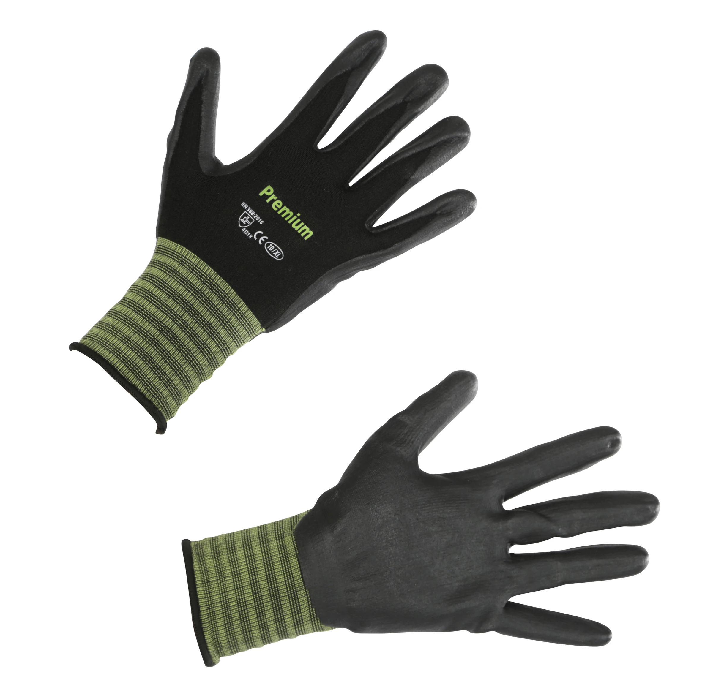 Arbeitshandschuh Premium Gr. 8 Nylonhandschuh, Nitril