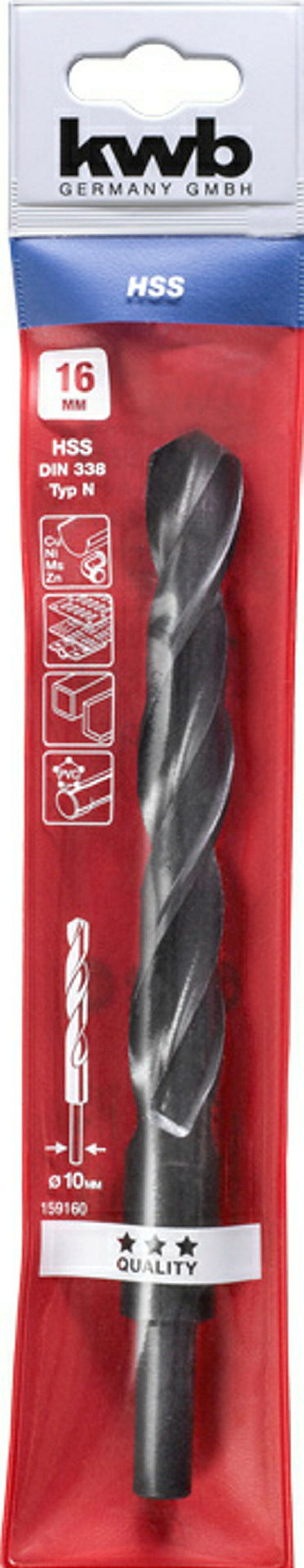 HSS Spiralbohrer mit abgedrehtem Schaft, ø 16.0 mm
