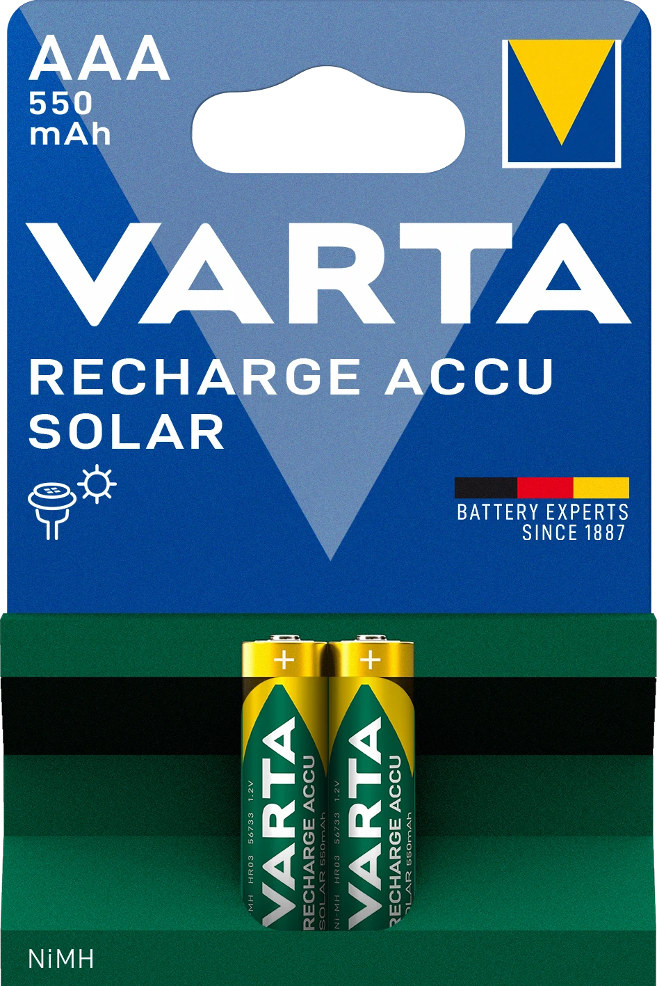 VARTA RECH.ACCU Solar AAA 550mAh Blister 2