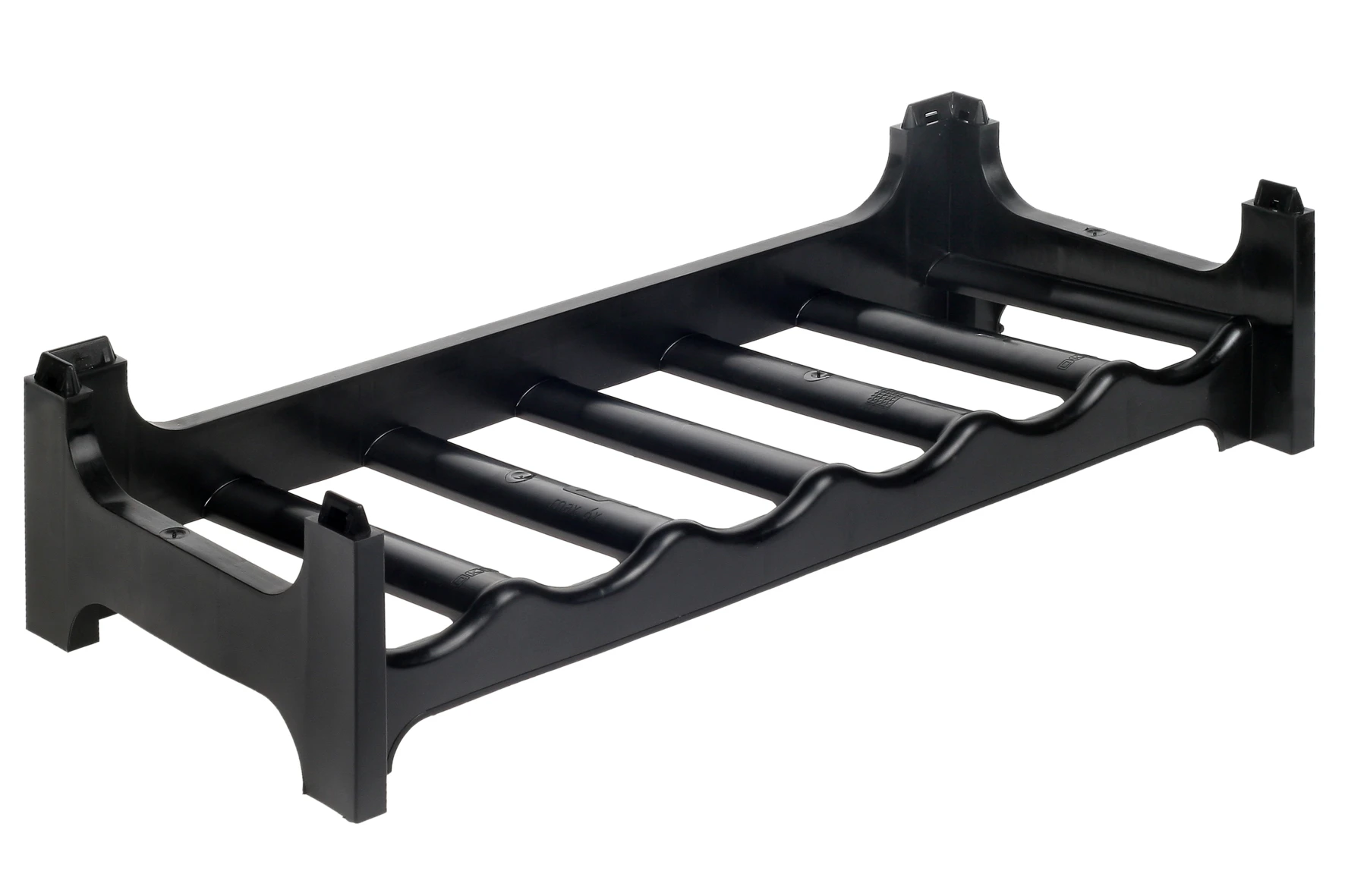 keeeper Flaschenregal für 6 Flaschen, 60 x 28 x 14 cm, Rico, Schwarz