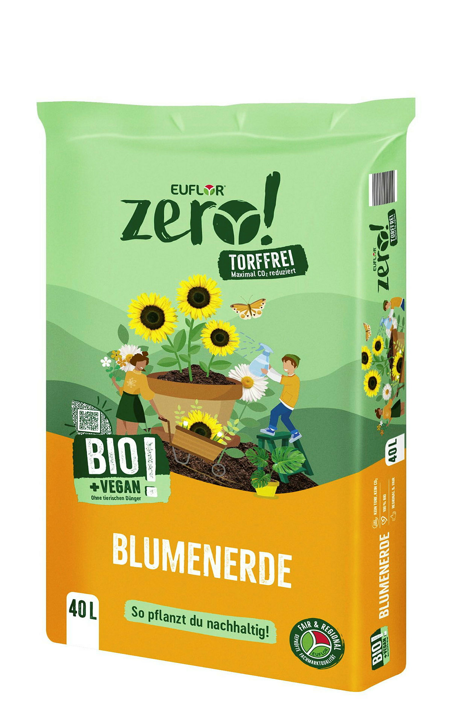 Euflor zero! Bio Blumenerdetorffrei, vegan 40 L