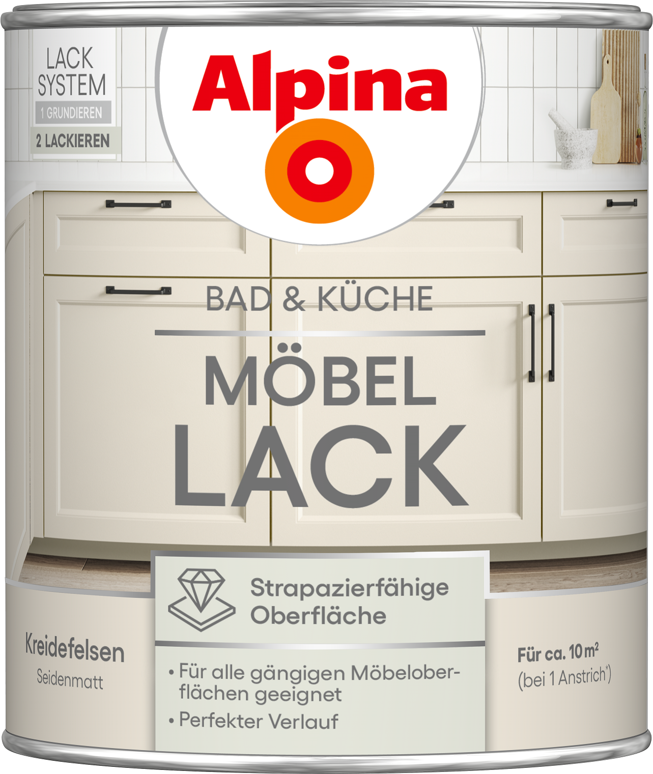 Alpina Bad & Küche Möbel-Lack Kreidefelsen SM 0,75L