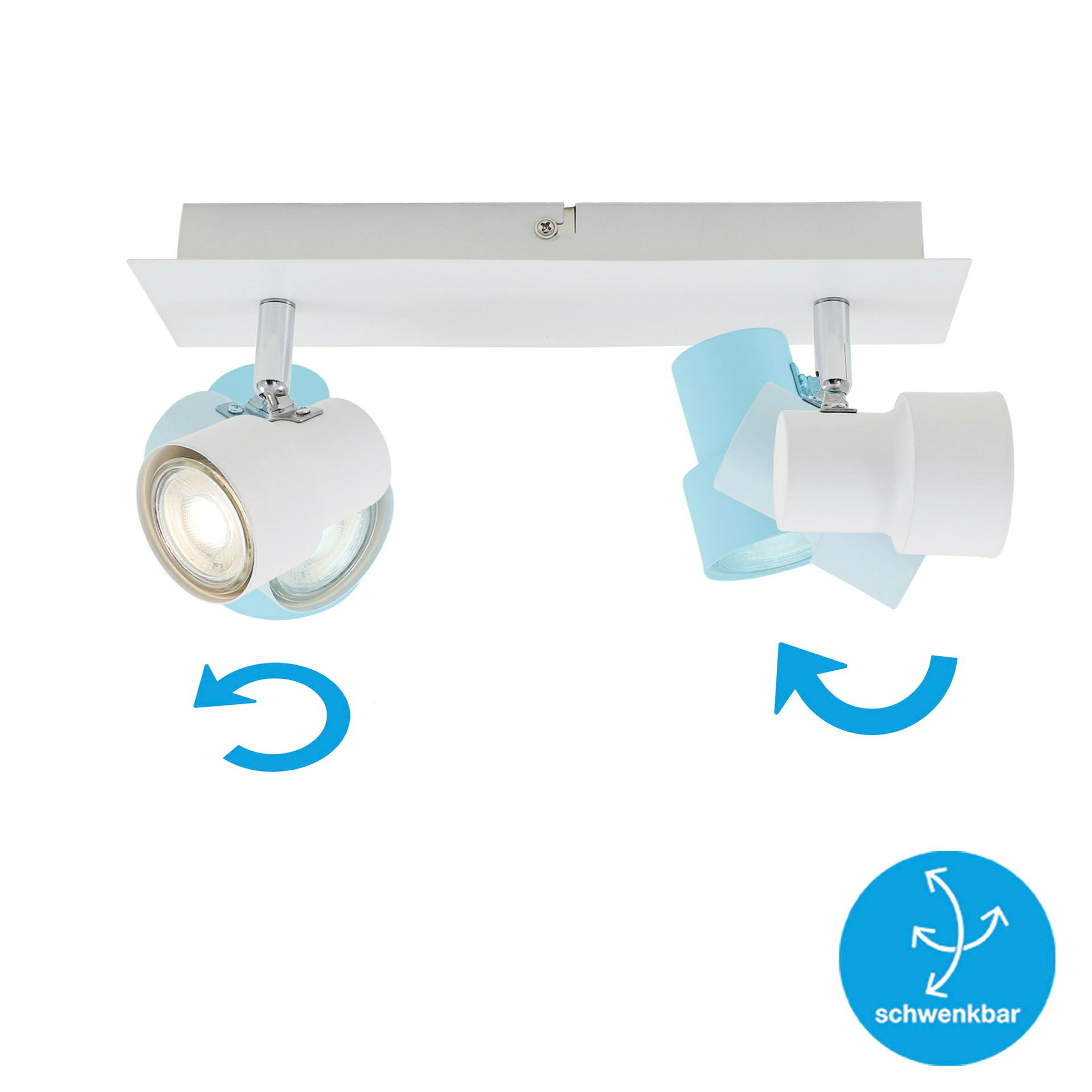 LED Deckenleuchte, weiß, 2xLED/GU10/4,9W