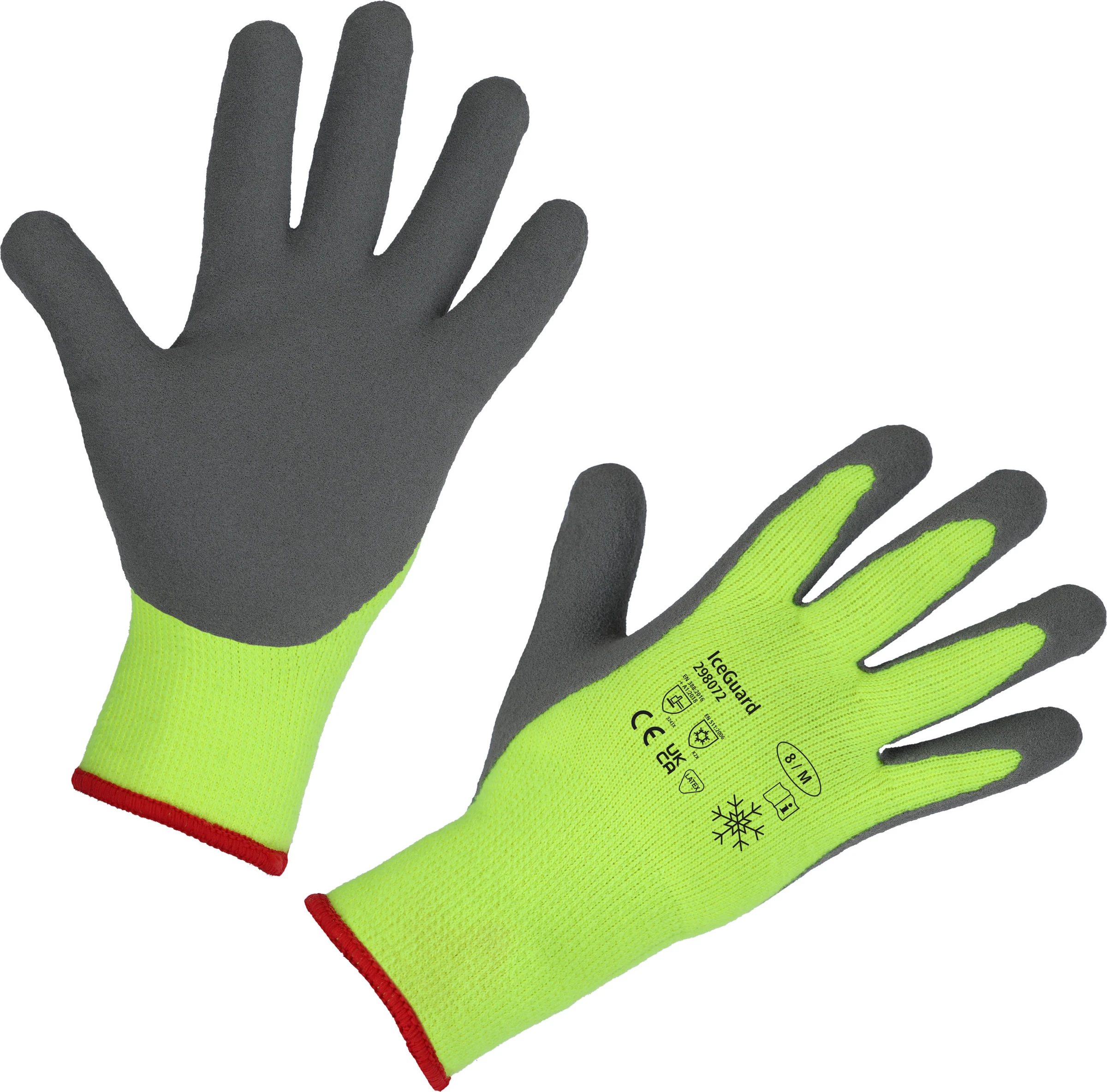 Winterhs. IceGuard Gr. 9/L Strickhs. Latex, neon gelb
