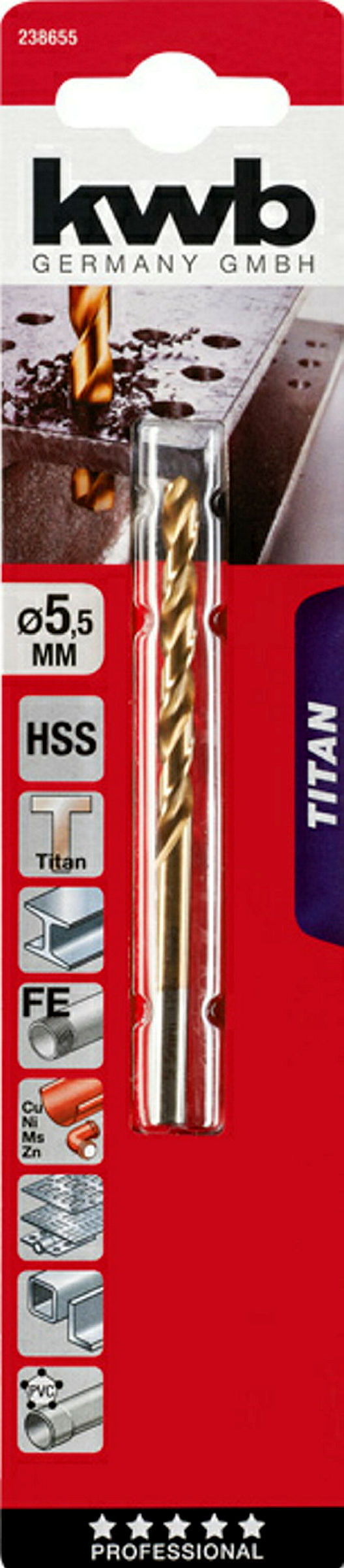 TITAN HSS Spiralbohrer, ø 5.5 mm