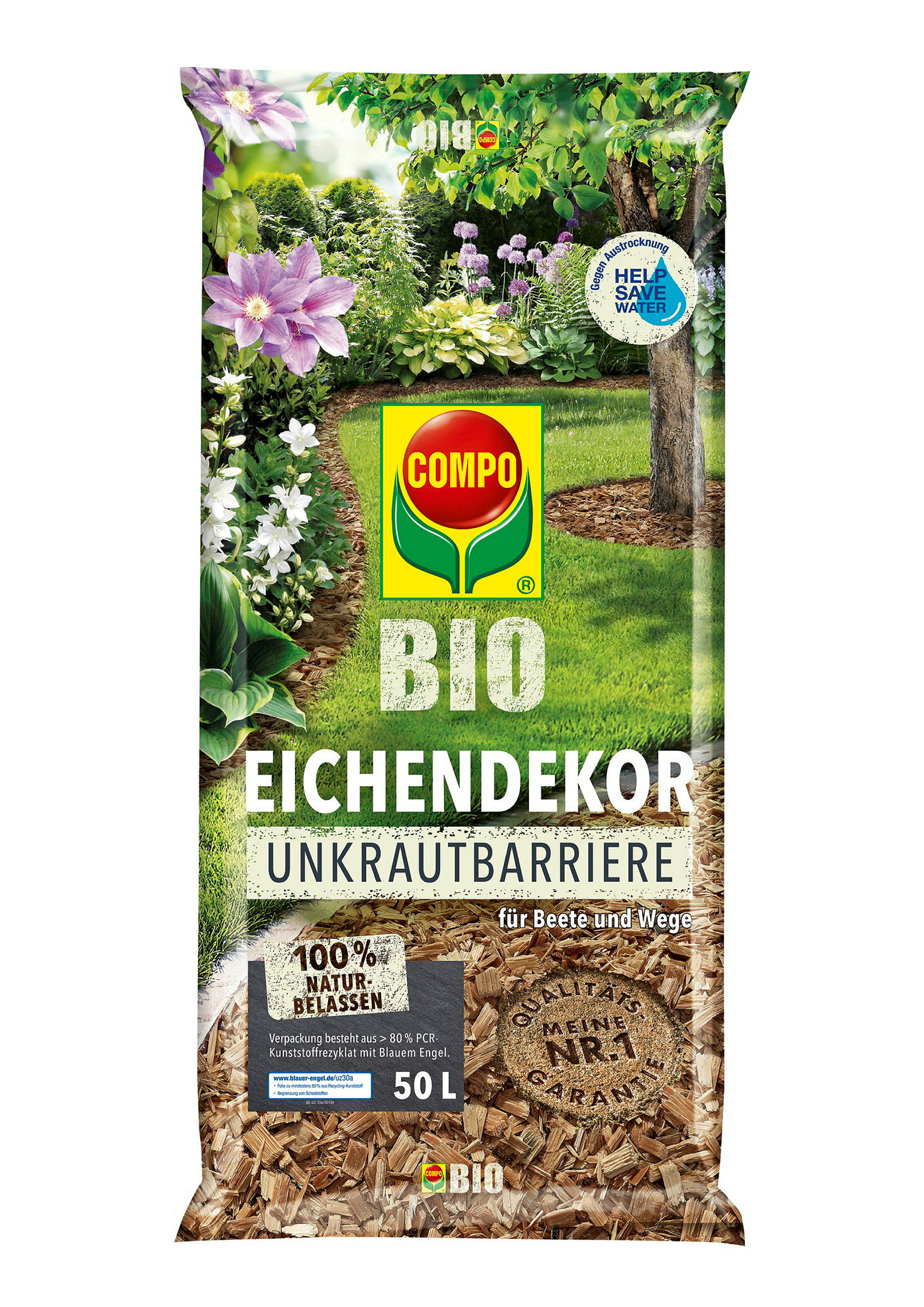 COMPO BIO Eichendekor +Unkrautbarriere, 50 L