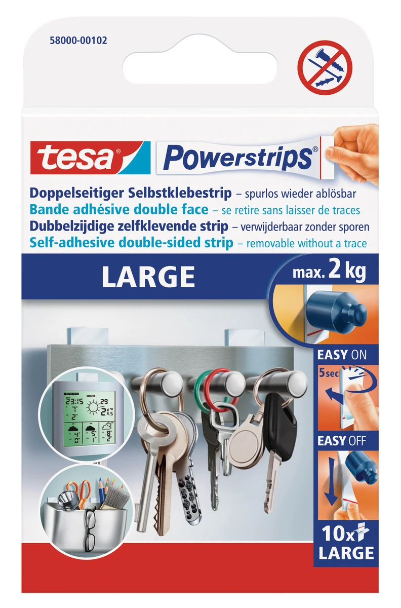 tesa® Powerstrips® LARGE weiss, 10 Strips