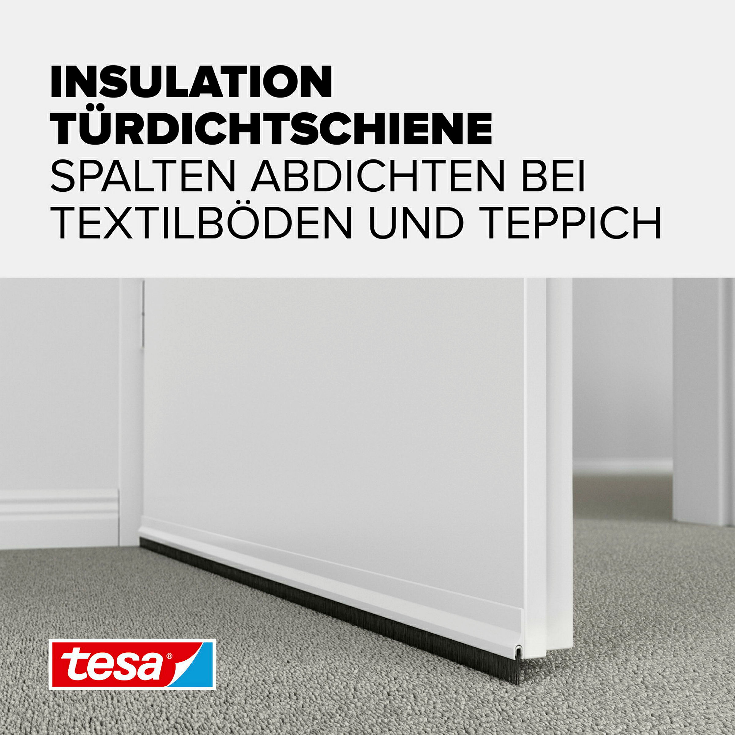tesamoll® Türdichtschiene für Textilböden weiß