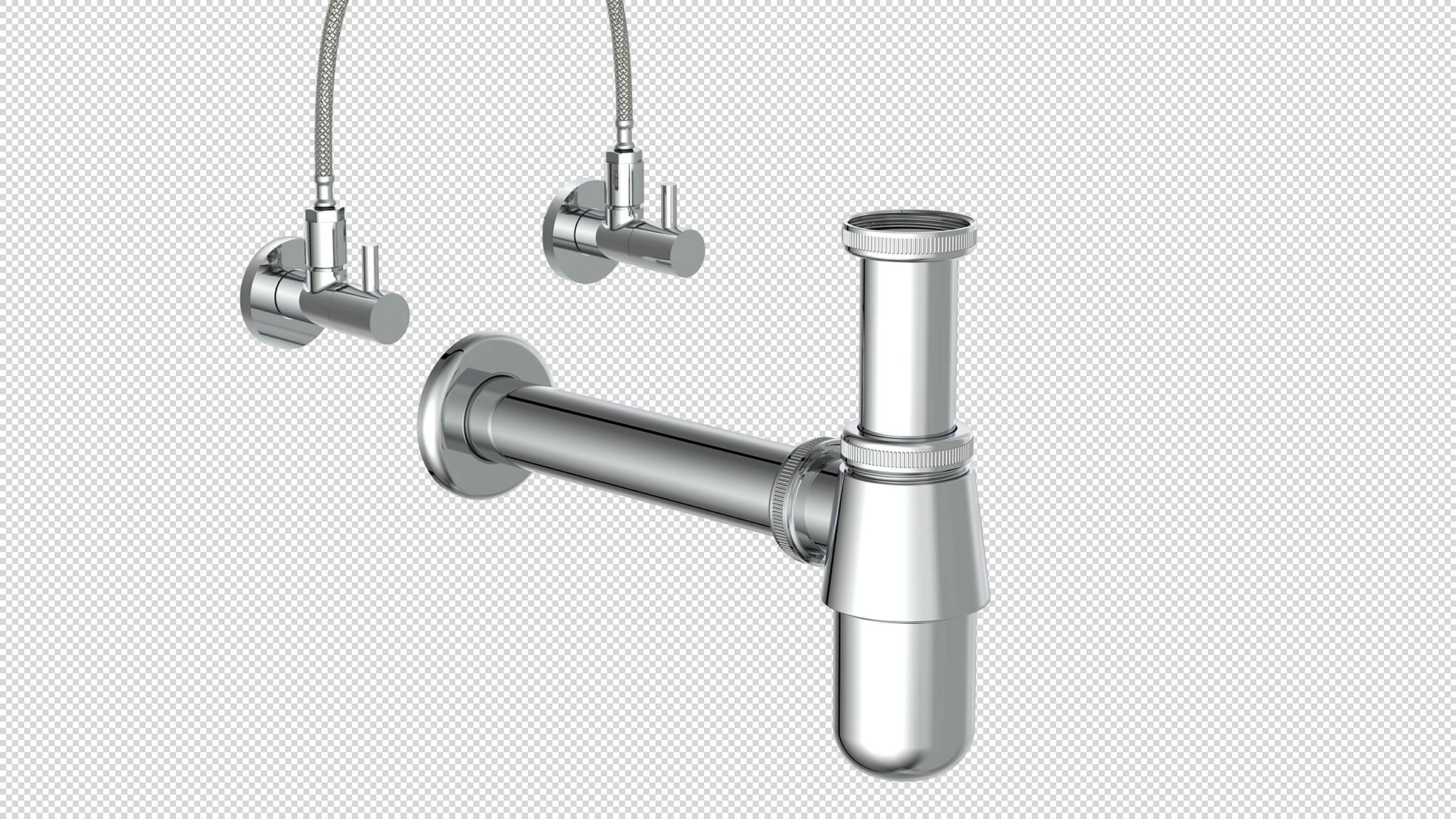 Flaschensiphon, Chrom, 1 1/4'' x 32 mm