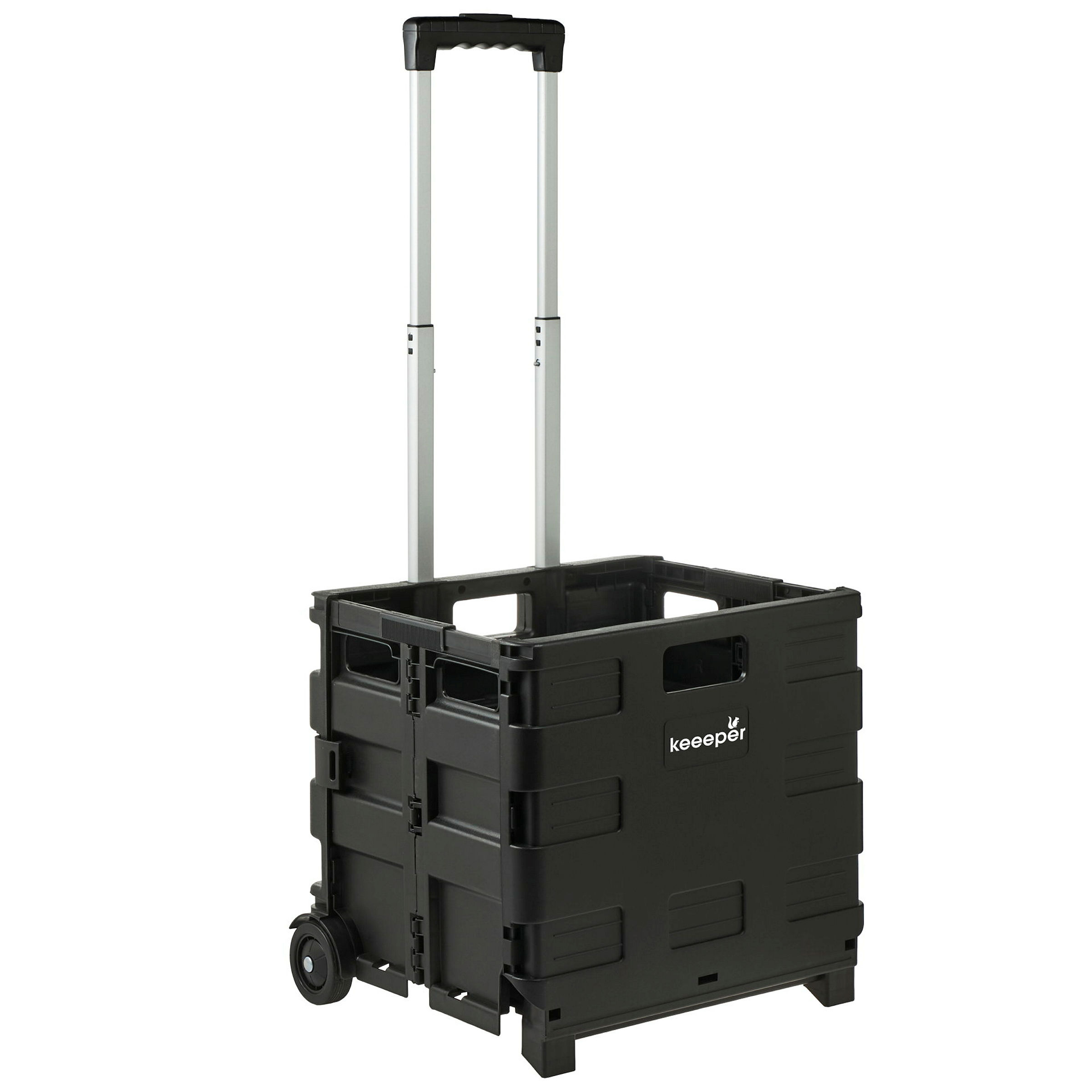 keeeper olli Faltbarer Einkaufstrolley, 45 l, Bis 25 kg Tragkraft, Schwarz