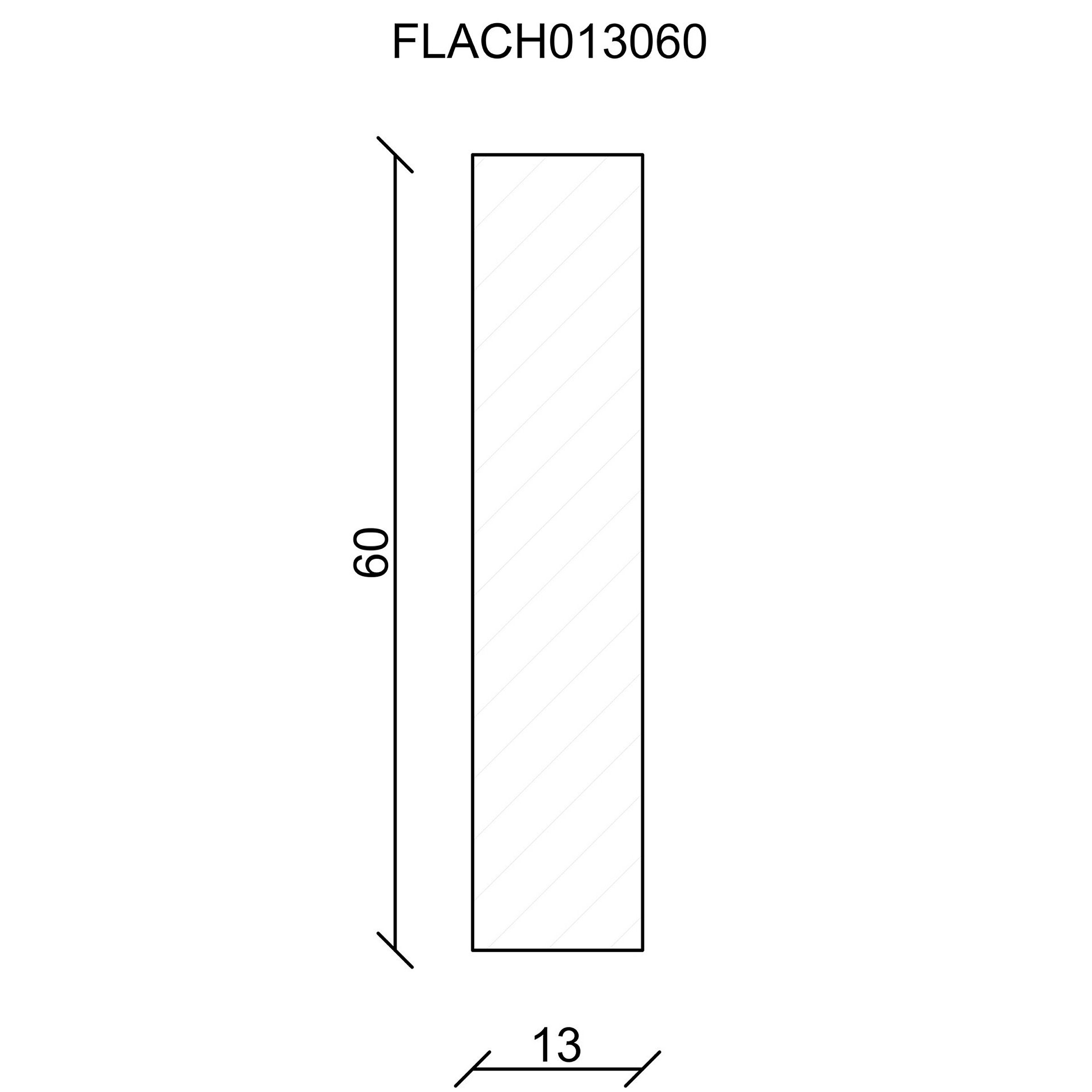 Rechteckleiste 13x60x2400mm, Fichte/Kiefer roh