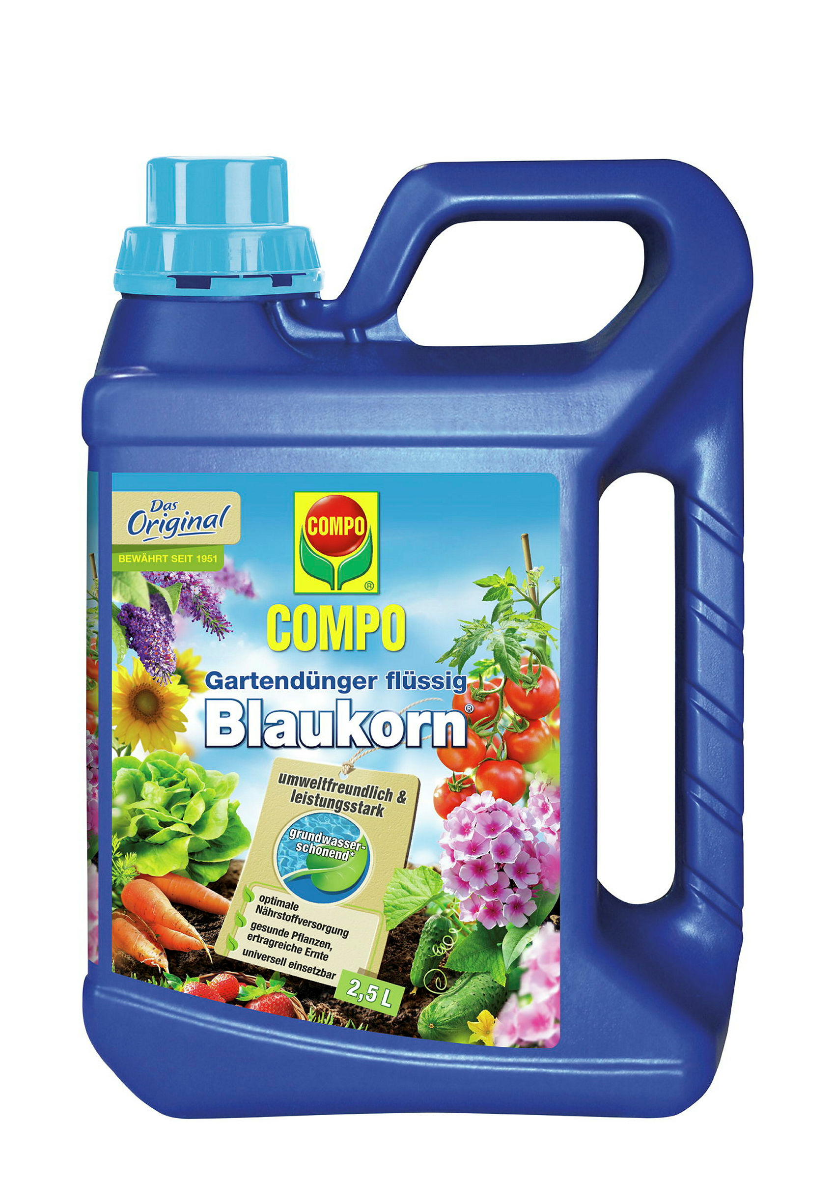 COMPO Gartendünger Blaukornflüssig, 2,5 L