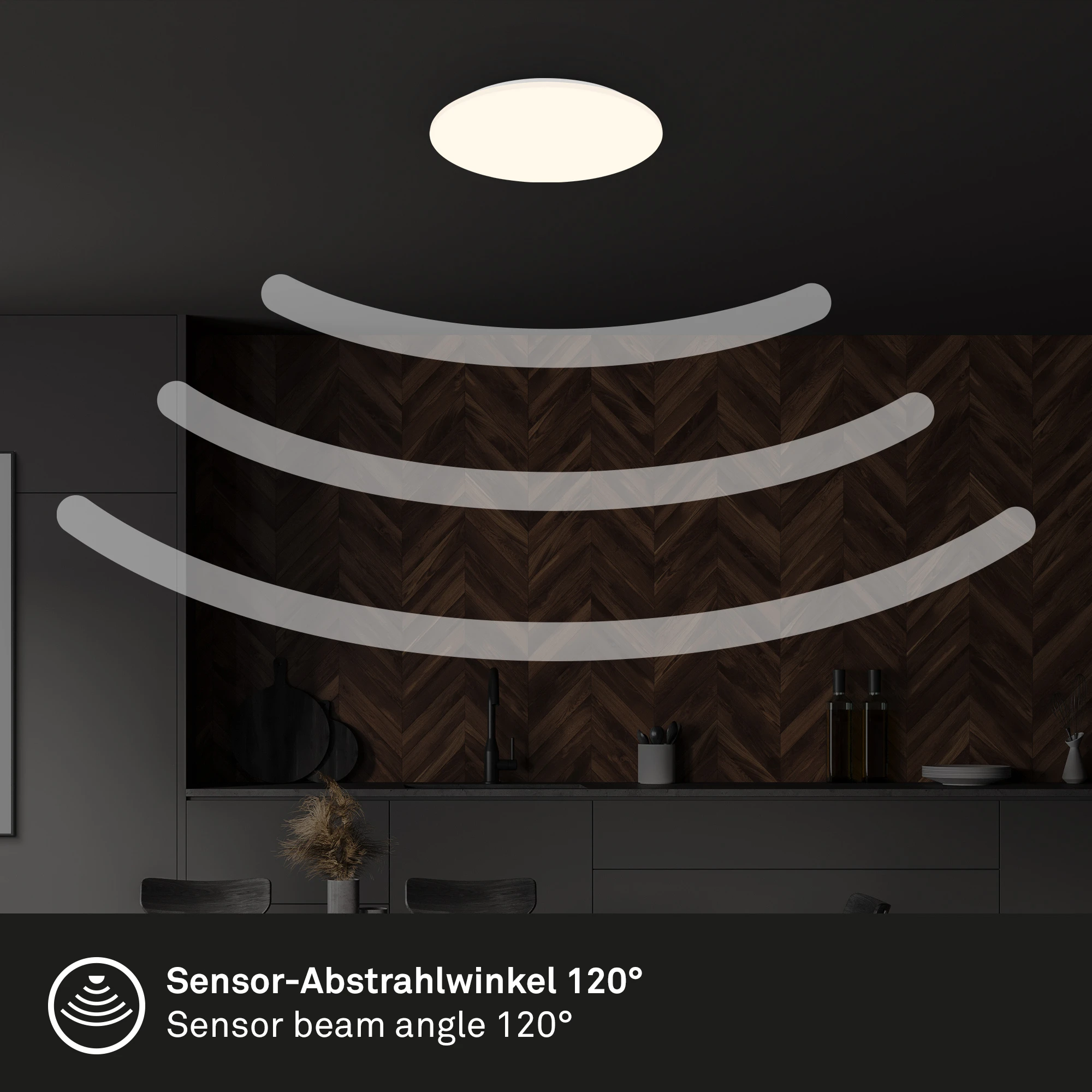 LED Deckenleuchte,Sensor,weiß, LED/18W