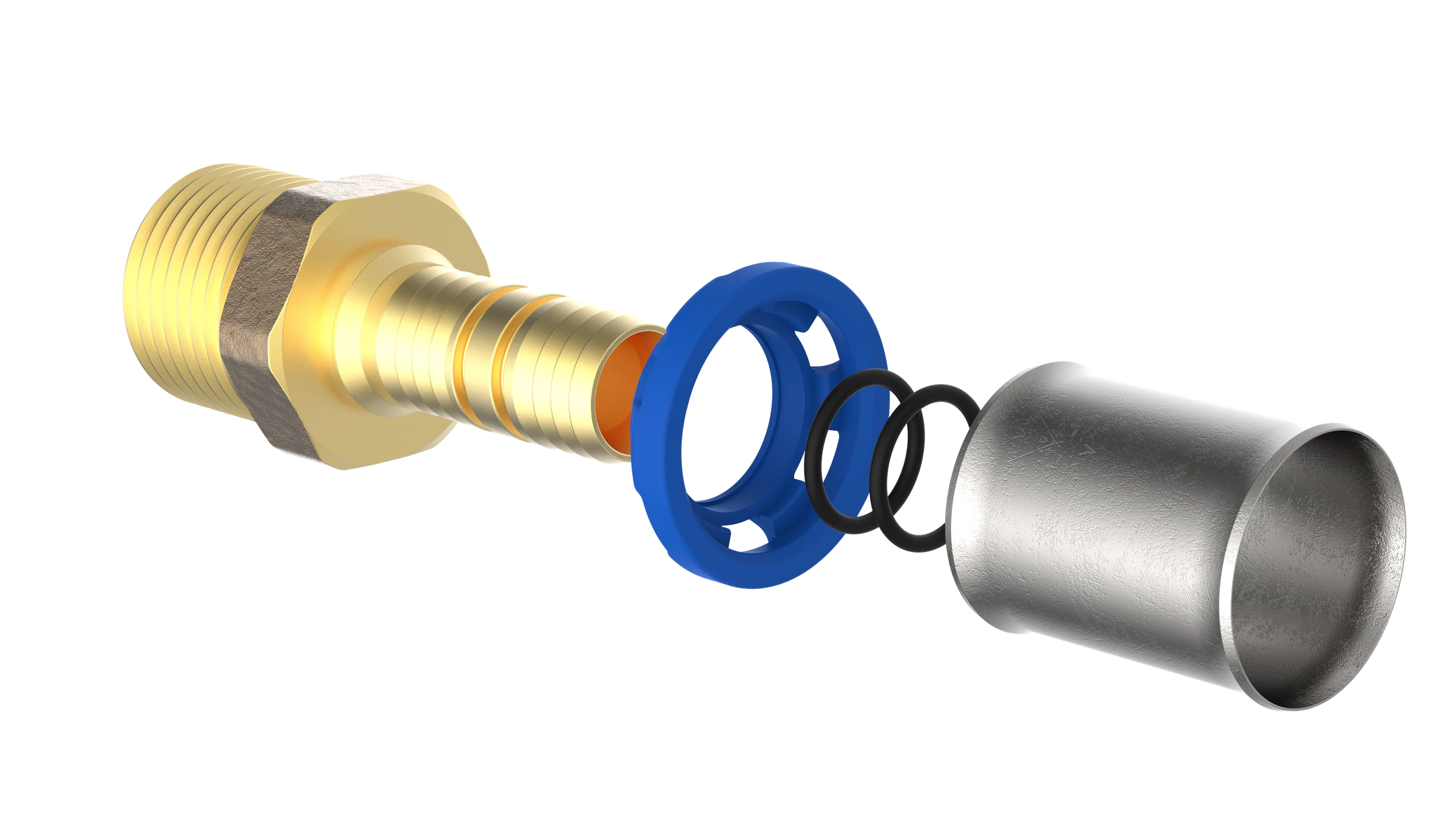 MS Übergangsstück, blank, 26 mm x 3/4''AG, Pressfitting für MSVR