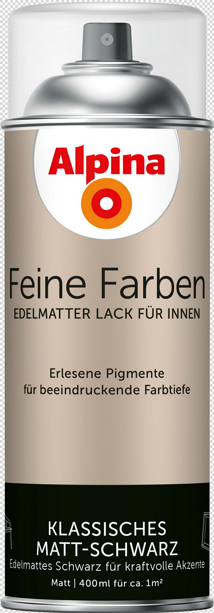 Alpina Feine Farben Sprühlack Klassisches Matt-Schwarz edelmatt 400ml