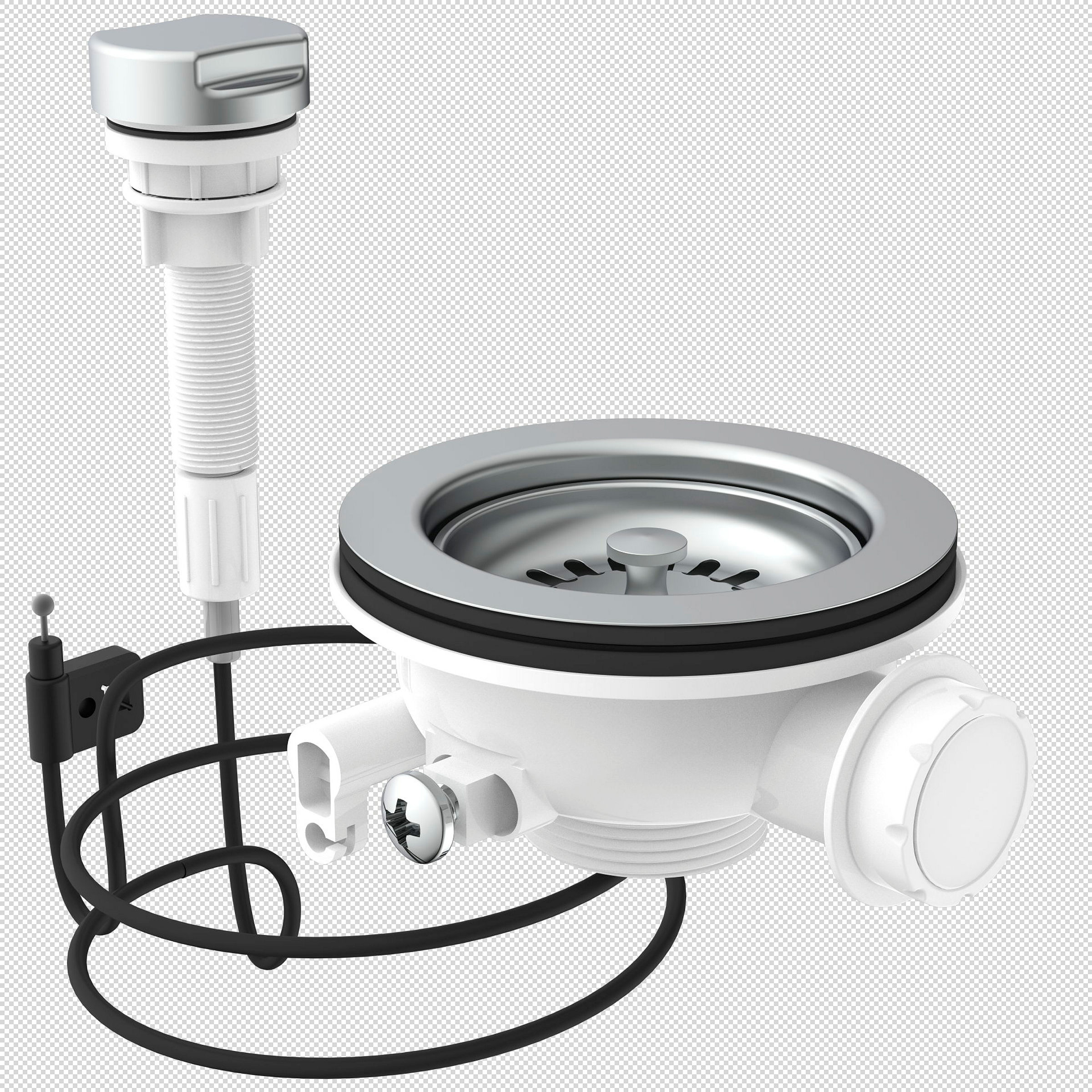 KS Korbventil Bowdenzug, 1 1/2''AG, Edelstahl-Ventilkelch und Sieb Ø114 mm,