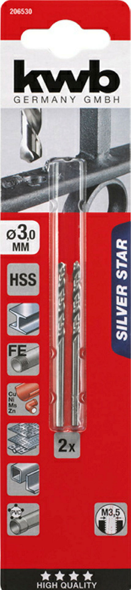 SILVER STAR HSS Spiralbohrer, ø 3.0 mm