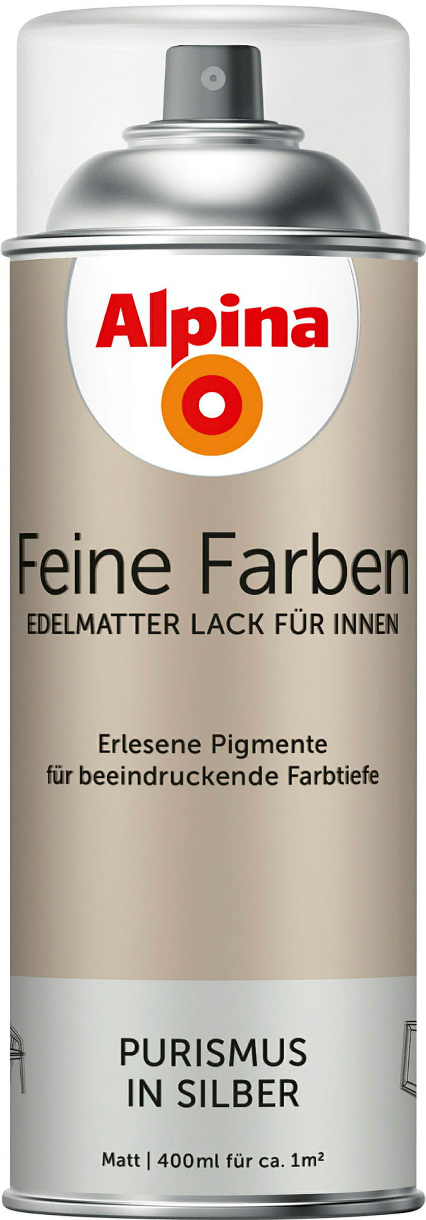 Alpina Feine Farben Sprühlack Purismus in Silber 400ml