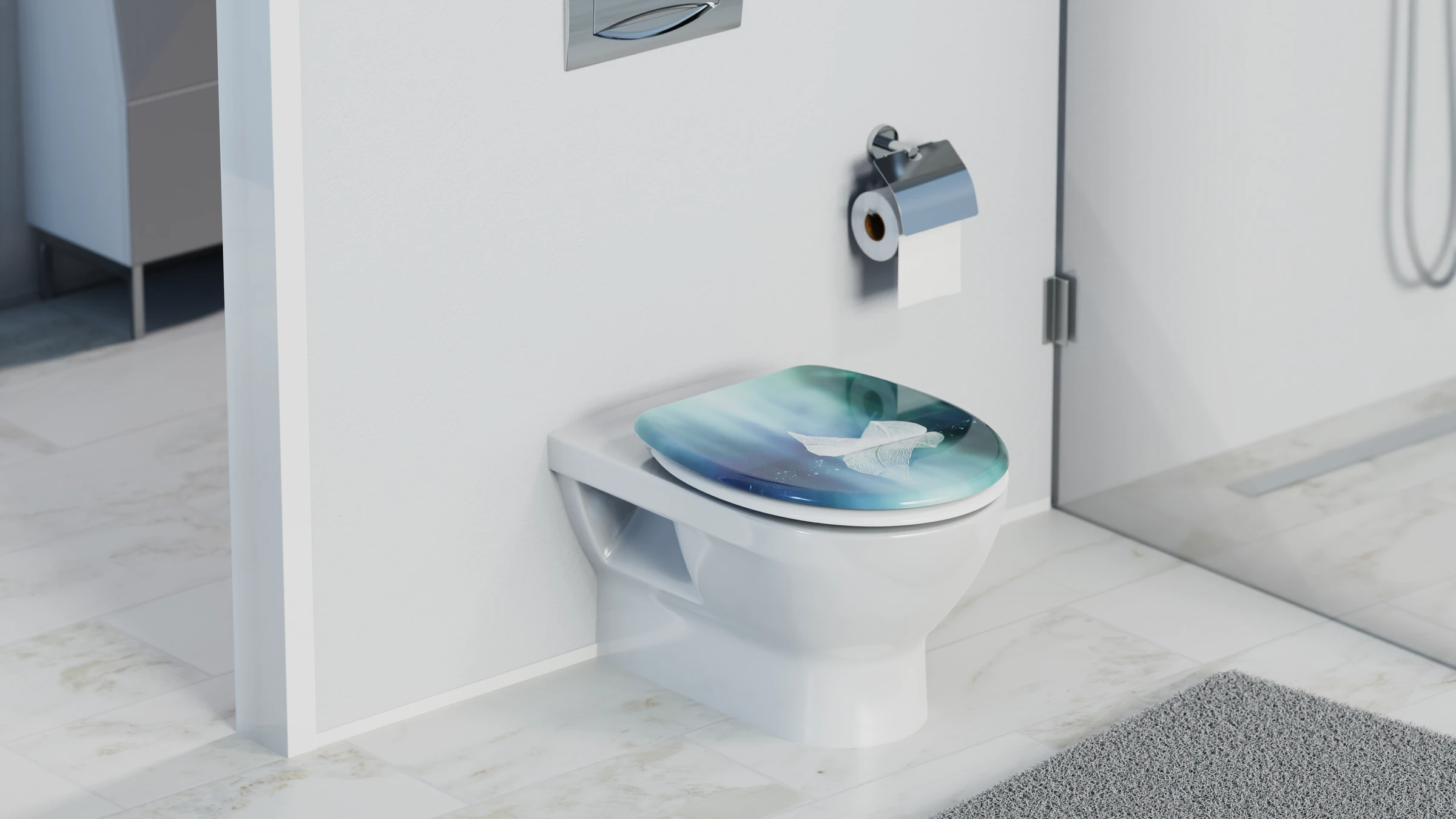Duroplast WC-Sitz FALLEN LEAF, mit Absenkautomatik