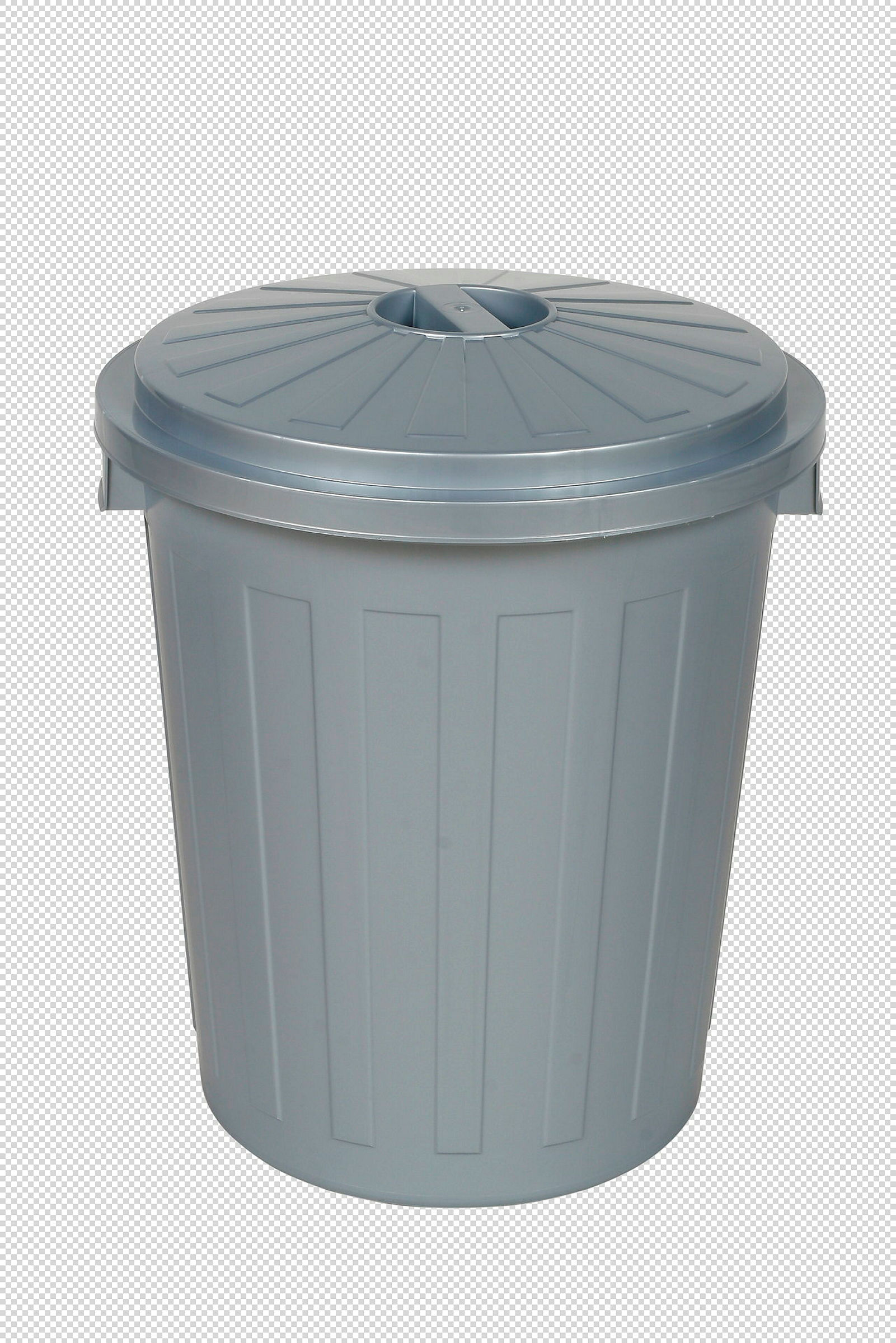 keeeper Supermax-Tonne mit Deckel, 50 l, 50 x 55 x 50 cm, Mats, Silber
