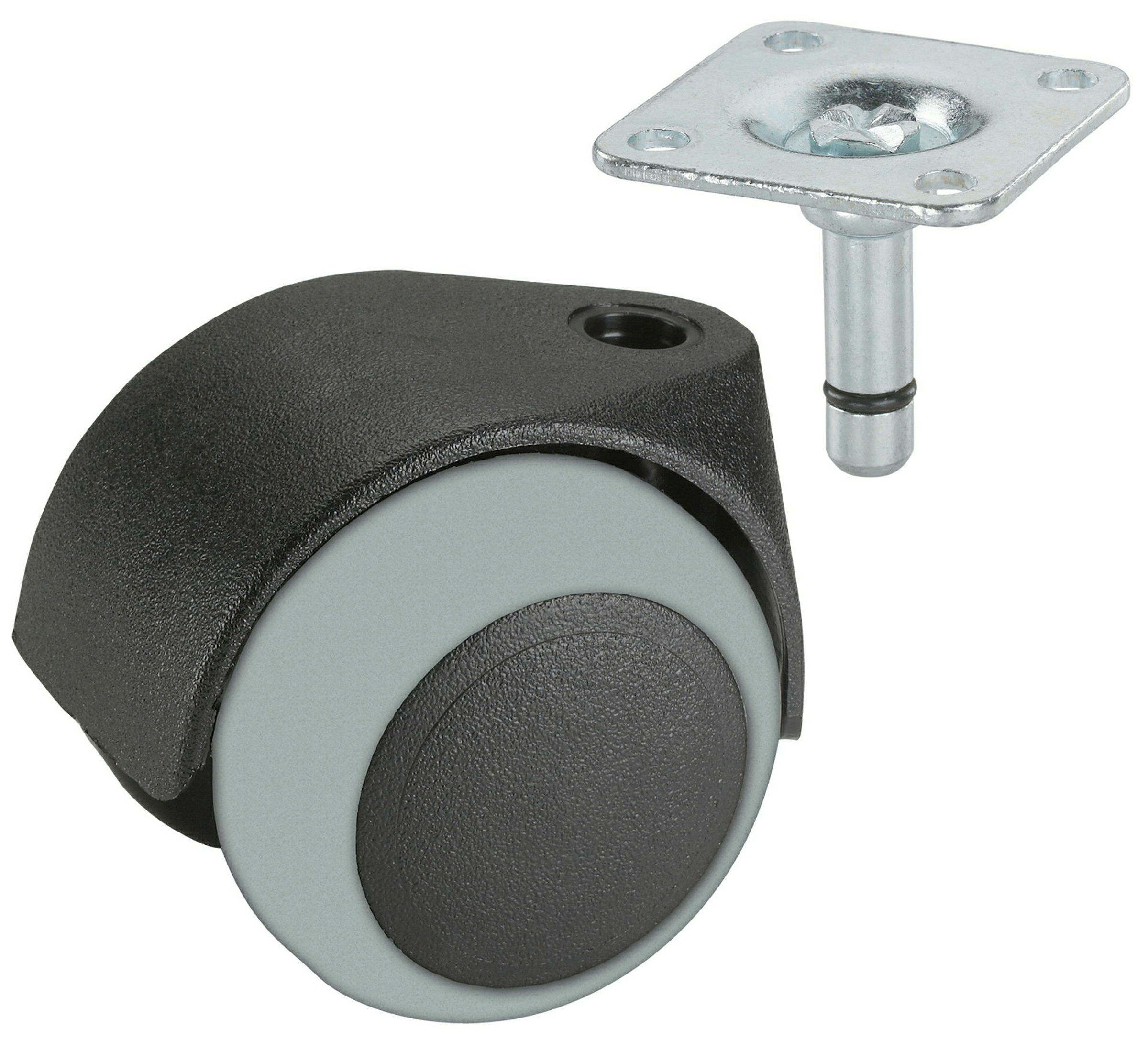 Doppelrolle für empfindliche Böden, TPE, 50 mm, Tragkr. 40 kg