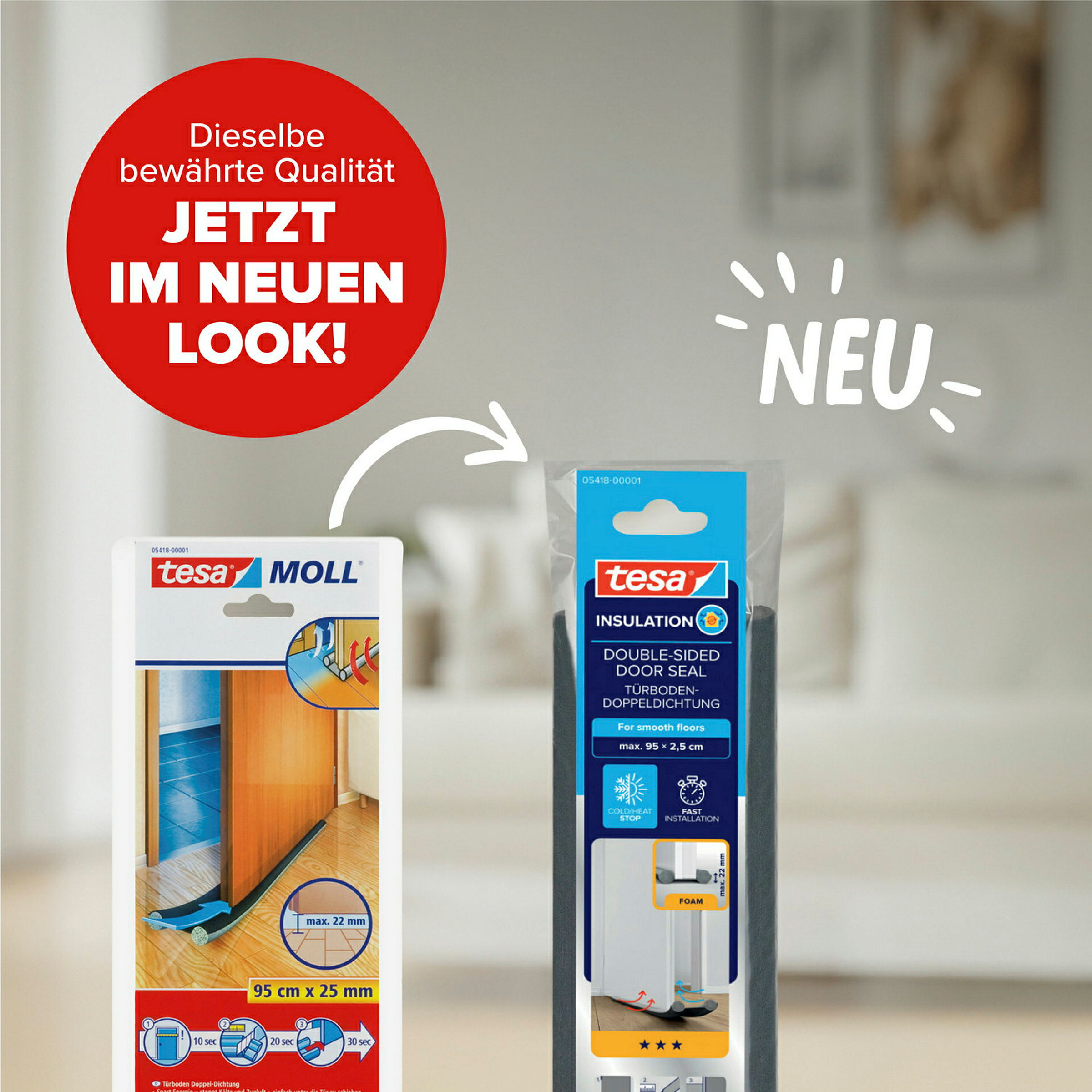 tesamoll®l® Türbodendoppeldichtung 0.95m x 22mm, grau