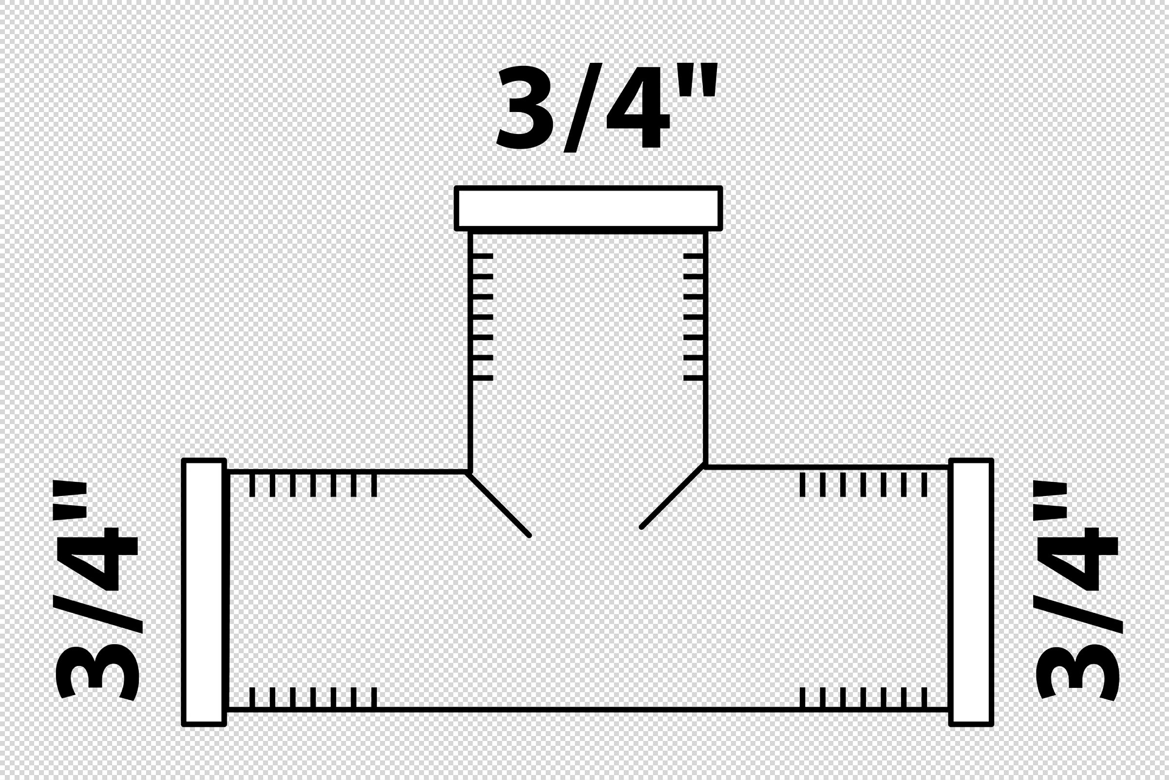 MS T-Stück, blank, 3/4''IG