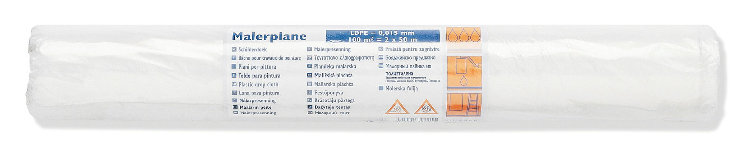 Malerplane LDPE 15my 100m² 100m² = 2x50m
