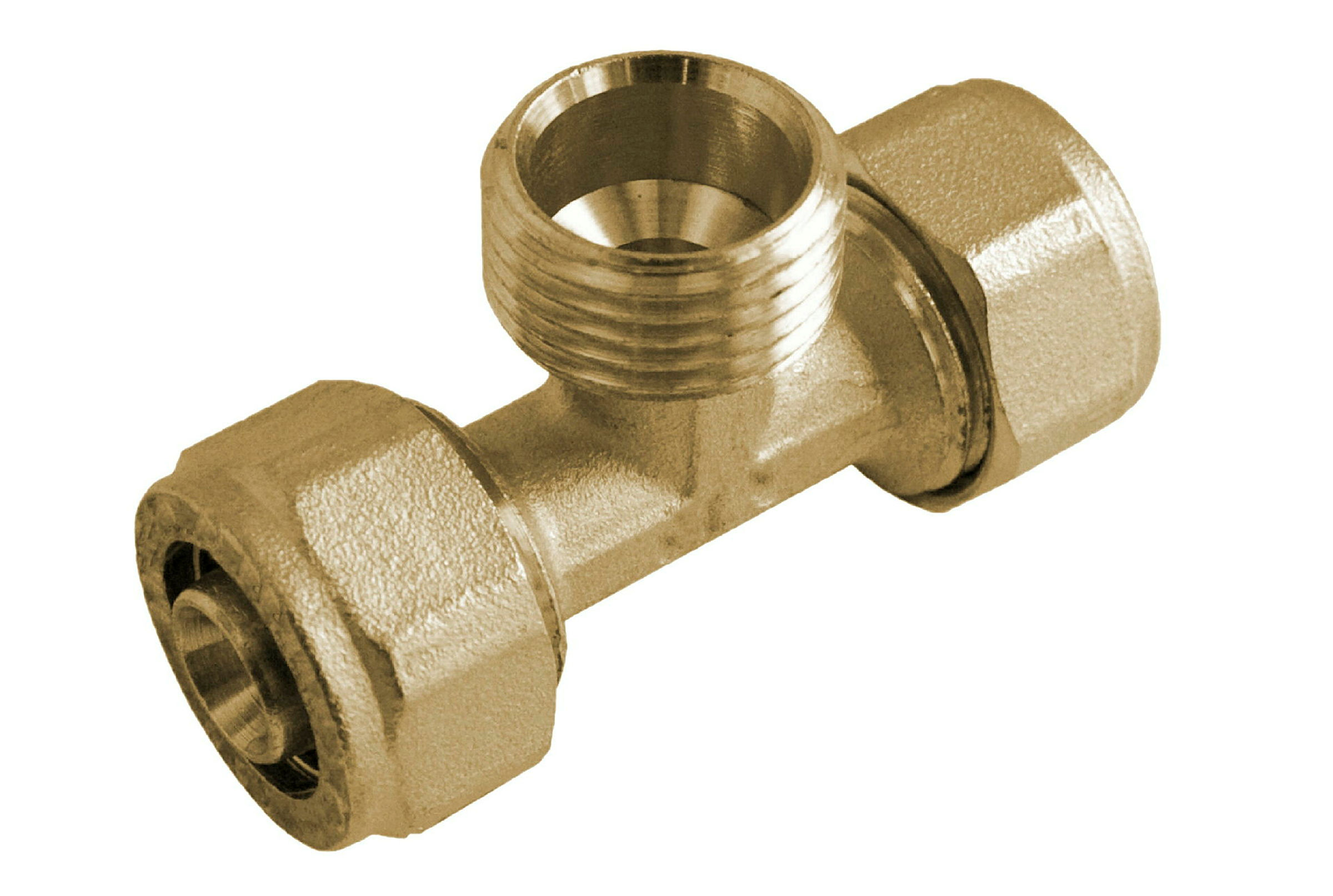 MS T-Stück, blank, 26 mm x 3/4''AG x 26 mm, Klemmfitting für MSVR