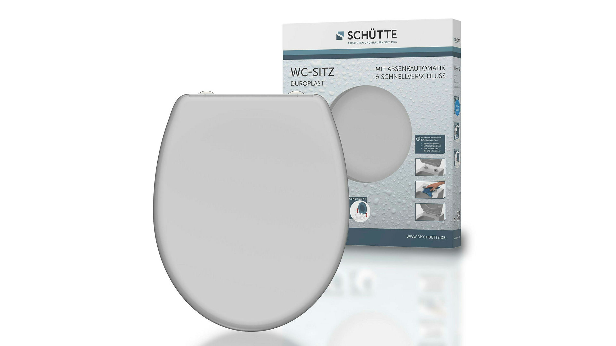 Duroplast WC-Sitz GREY, mit Absenkautomatik und Schnellverschluss