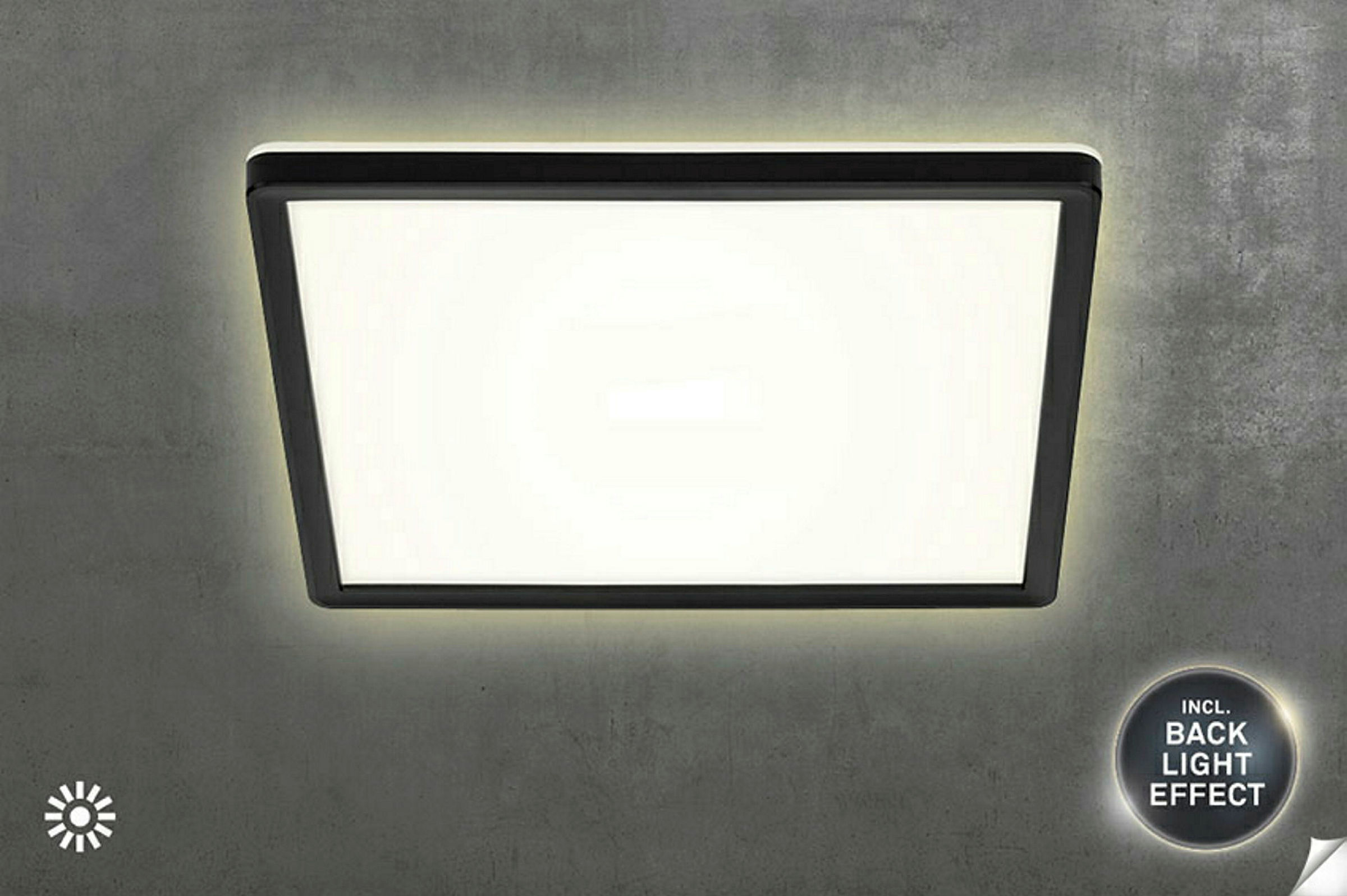 Ultraflaches LED Panel mit LED Backlight,schwarz, 1xLED/18W