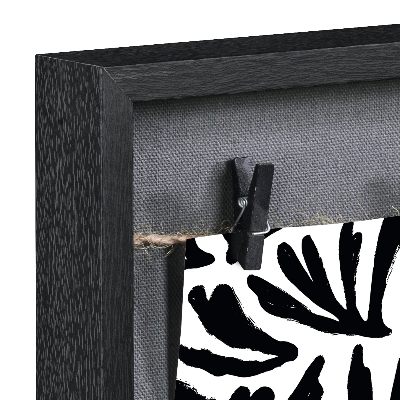 Hama Bilderrahmen Muro mit Schnur und Klammern Schwarz 29,5 x 36,5 cm