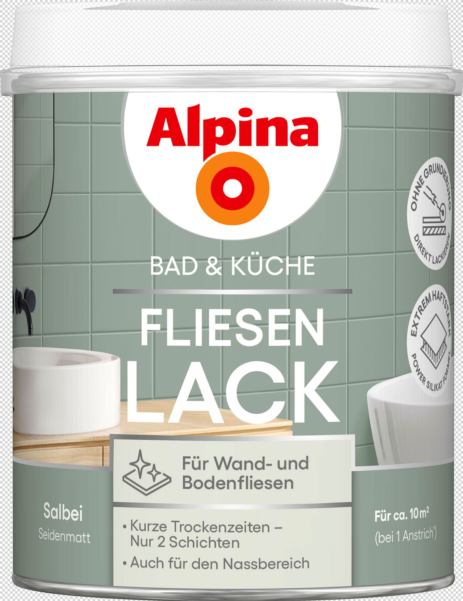 Alpina Bad & Küche Fliesen-Lack Salbei SM 750ml