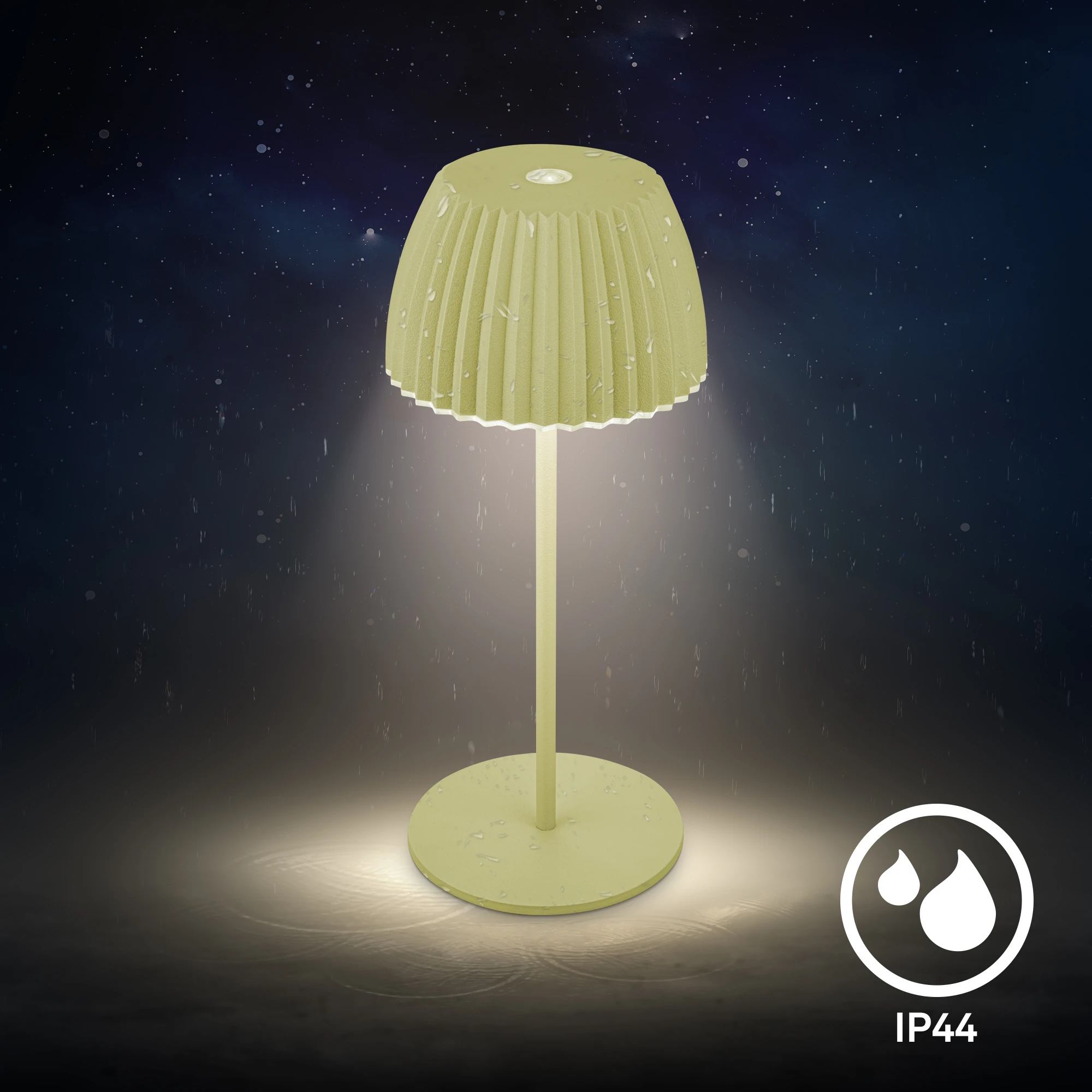 Brilo unplugged RIFFLE Akku Mini Tischleuchte mit Lichtkante - Pastellgrün