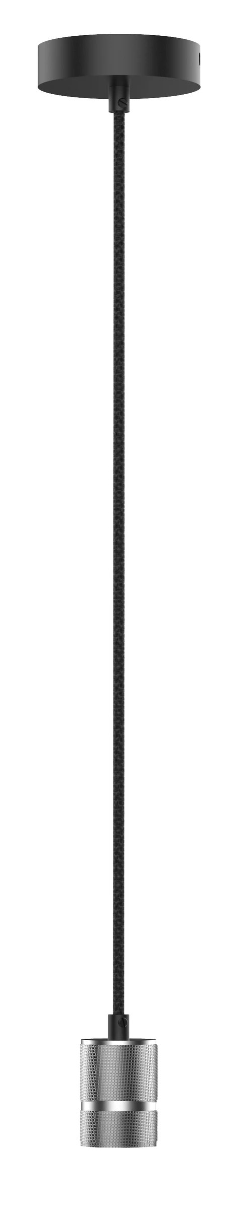 LED Pendel mit Textilkabel 200cm/E27 Nickel