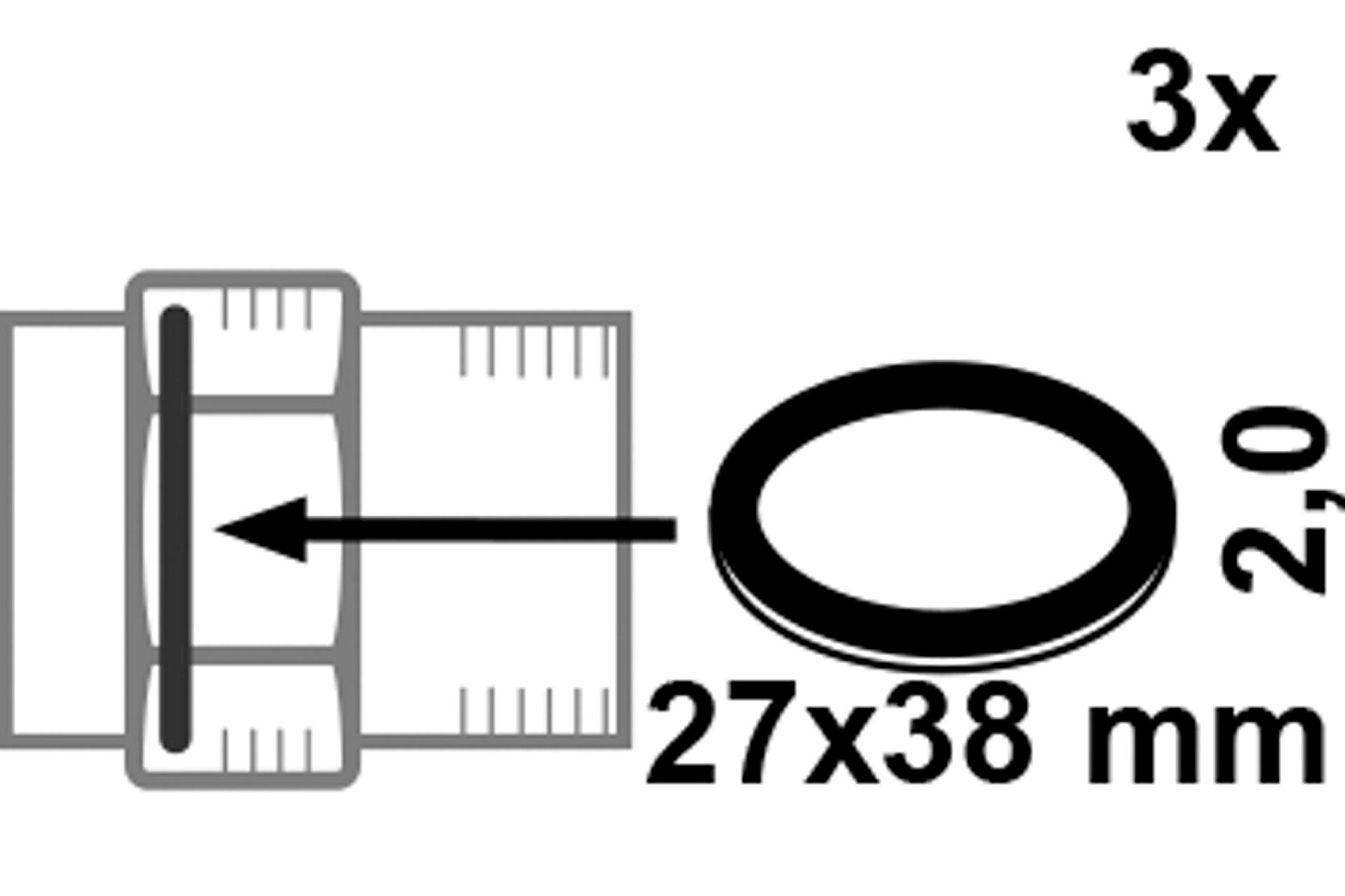 Verschraubungsdichtung, HD Fiber, 27 x 38 x 2 mm, für 3/4'' (3x)