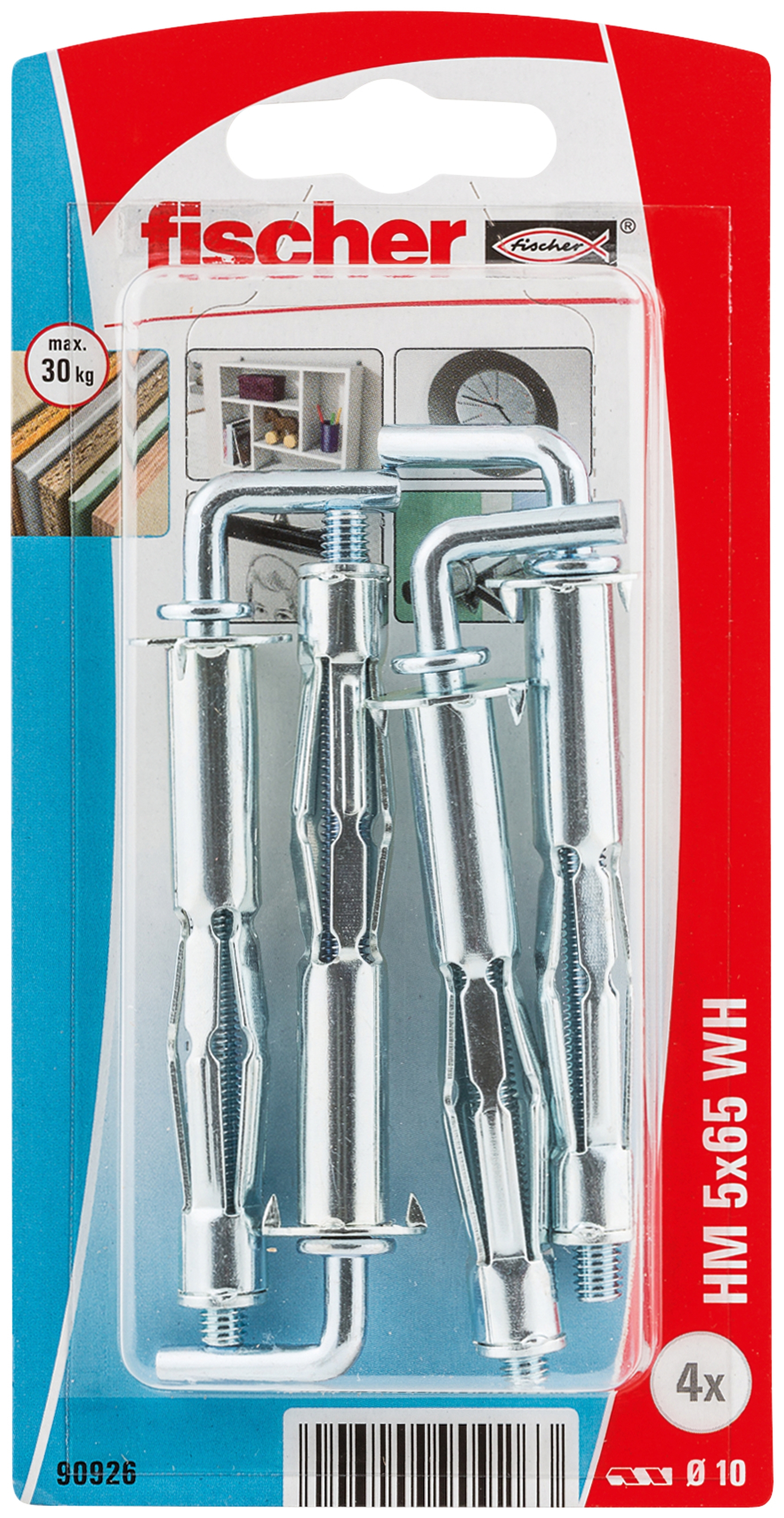fischer Hohlraum-Metalldübel HM 5 x 65 H mit Winkelhaken
