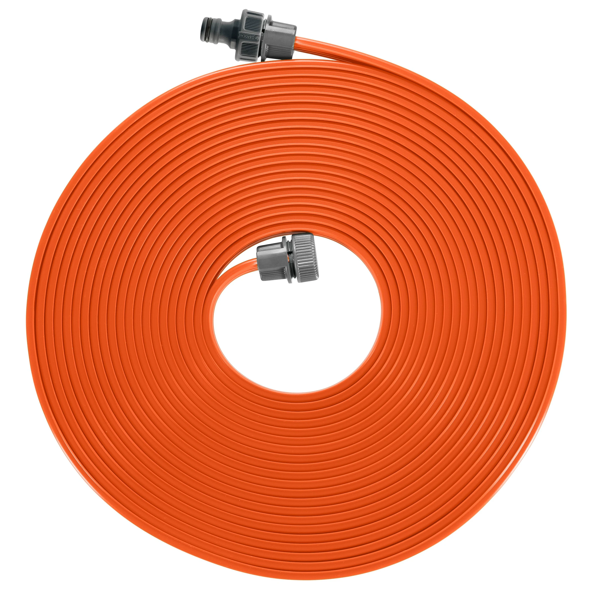 Schlauch-Regner, orange, komplett mit Armaturen, Länge 15 m