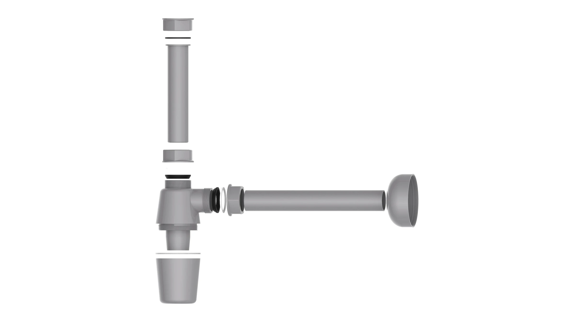 ECO-SAVE KS Flaschensiphon, Grau, 1 1/4'' x 32 mm