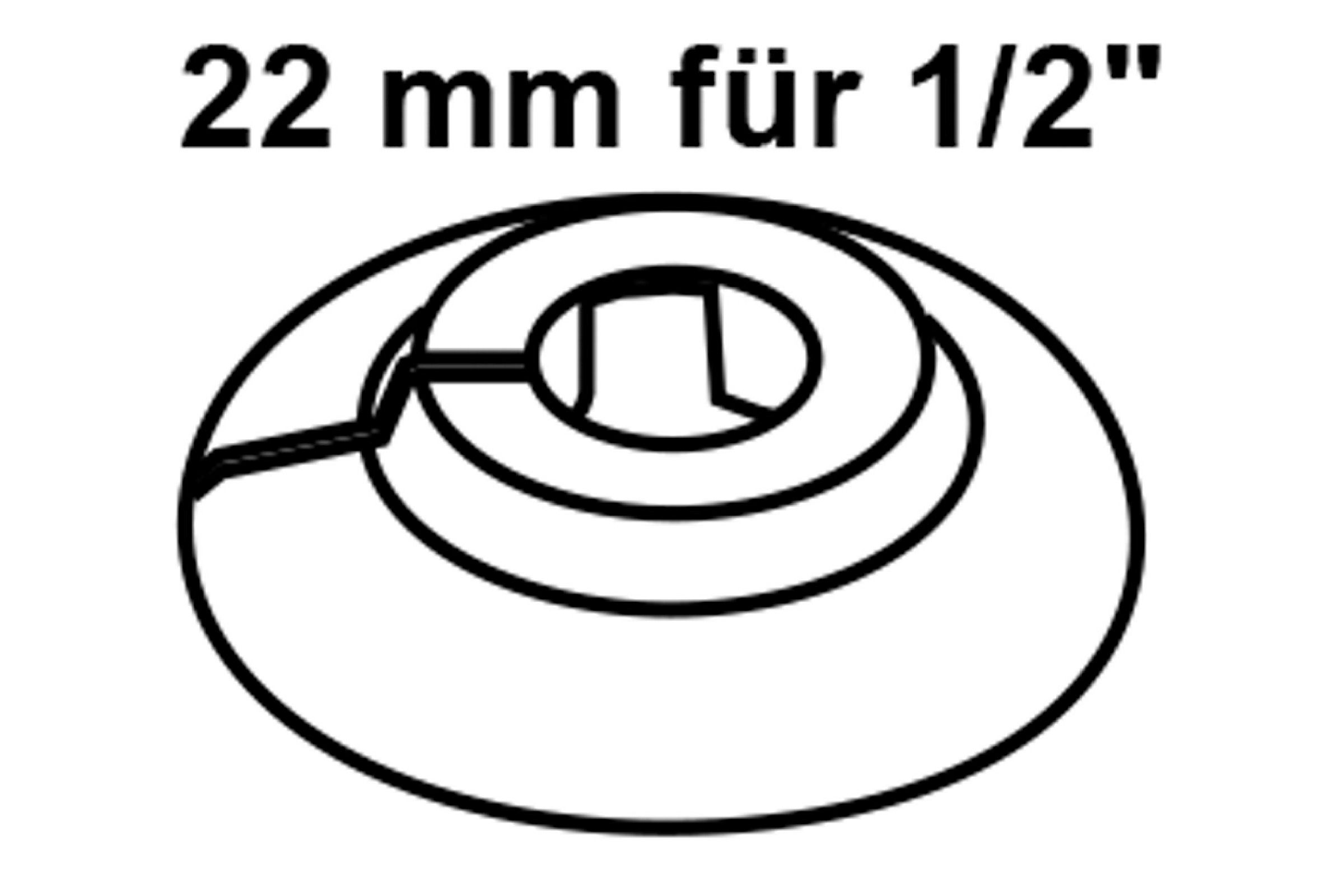 PP Heizungs-Rosette, Weiß, 22 x 10 mm, für 1/2'' (1x)