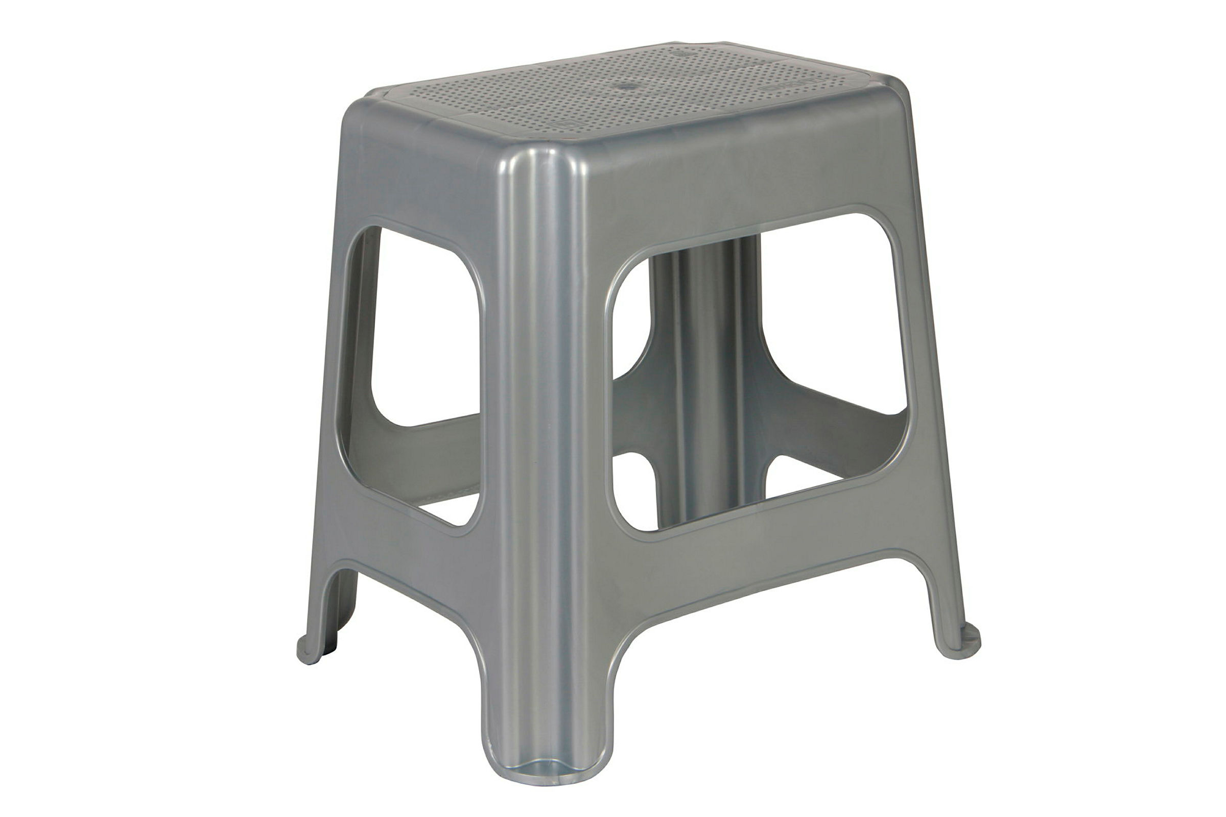 keeeper Maxi-Hocker, Anti-Rutsch, 41 x 33,5 x 42,5 cm, Max, Silber